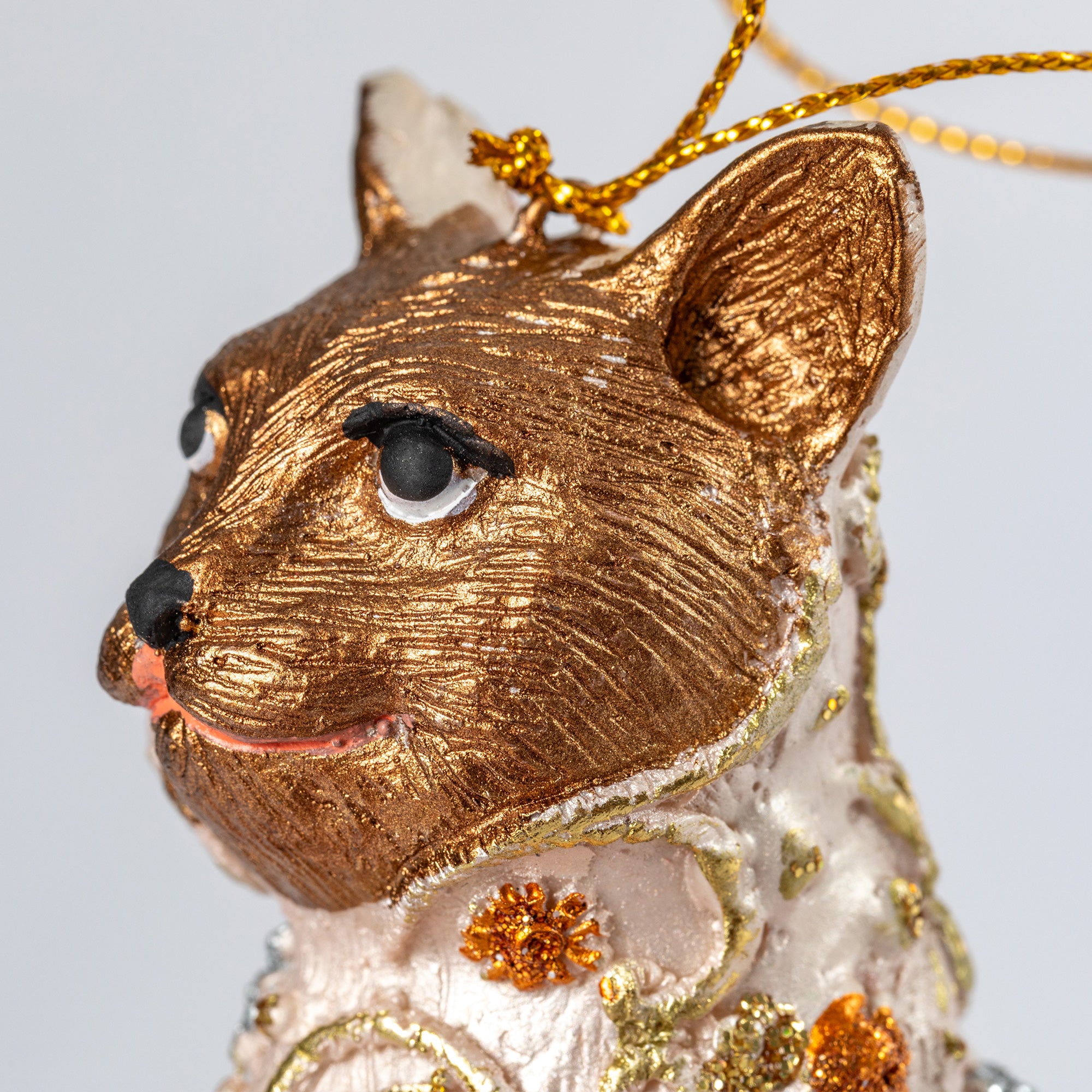 Premium Handcrafted Cat Beaded Ornament - Fair Trade Holiday Decor