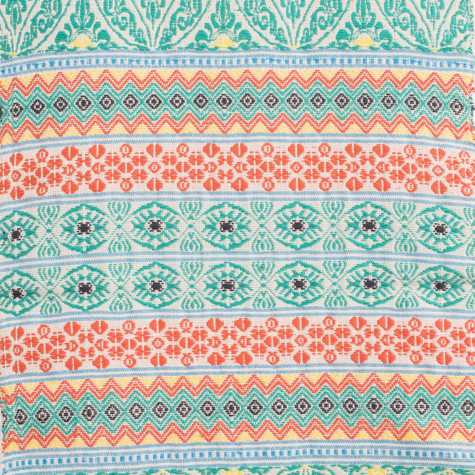Premium Handwoven Turquoise Cotton Table Runner - Authentic Guatemalan Craftsmanship