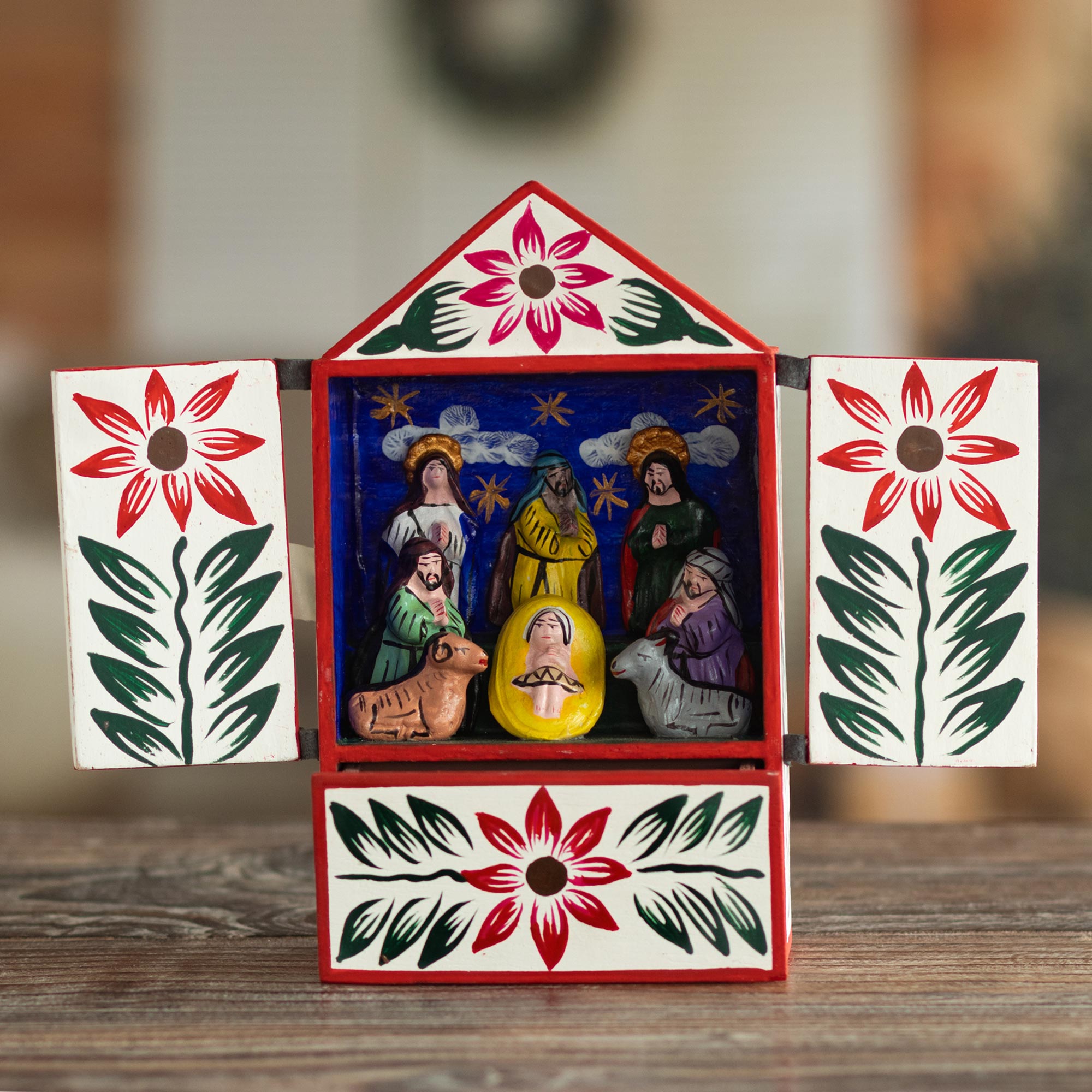 Premium Handcrafted Nativity Retablo - Ayacucho Wood Art from Peru