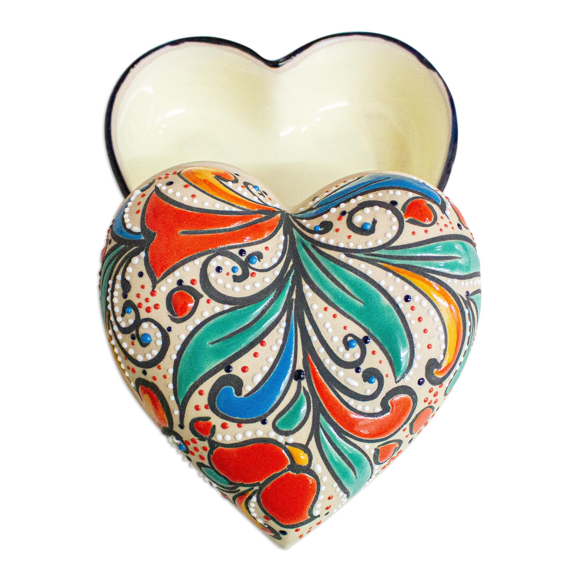 Premium Heart-Shaped Ceramic Jewelry Box - Handmade Treasure Chest