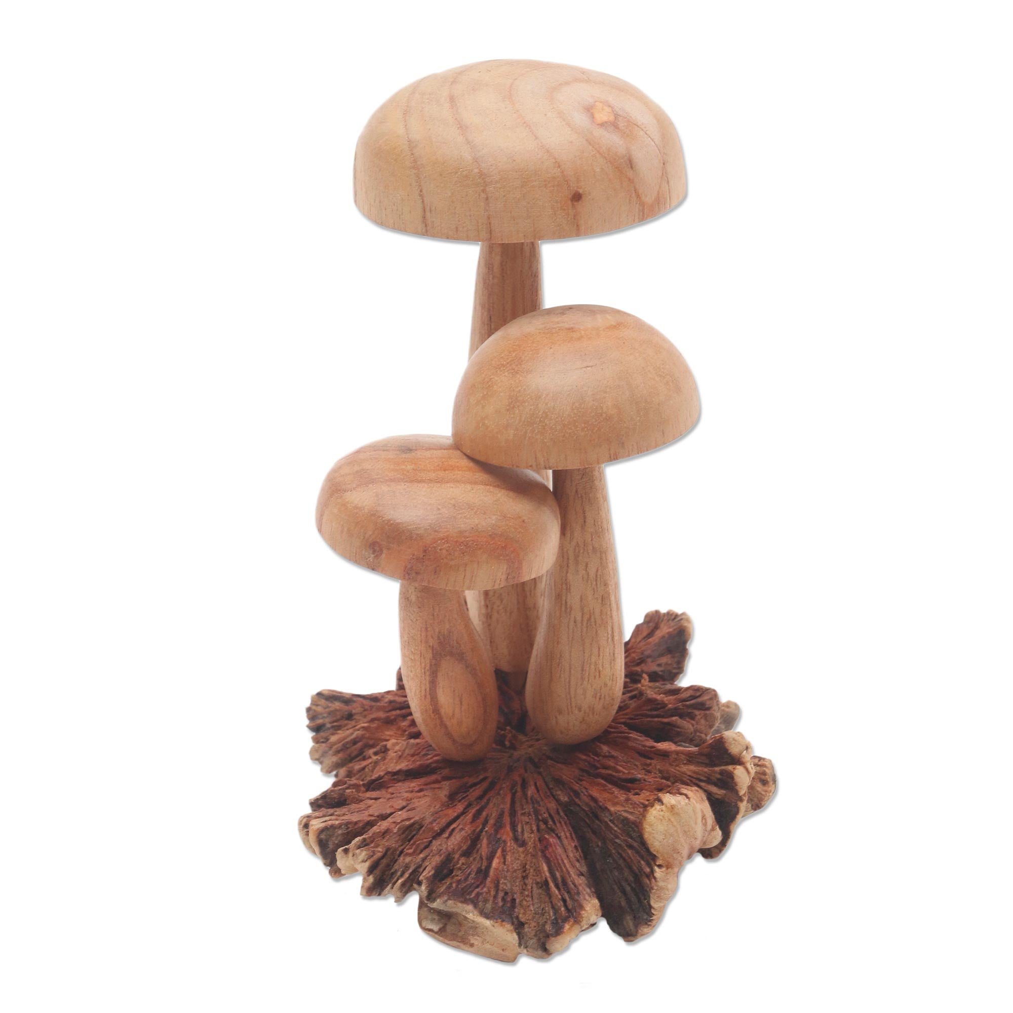 Premium Hand-Carved Wooden Mushroom Sculpture – Unique Forest Art from Bali