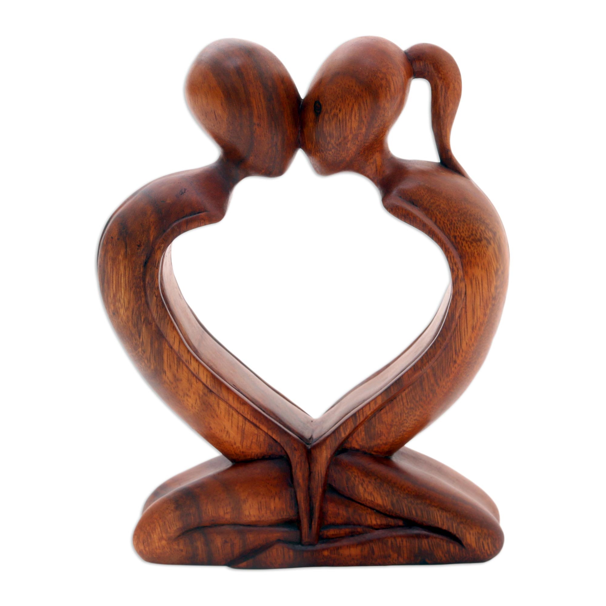 Premium 'Kiss Me Quick!' Handcrafted Wood Sculpture