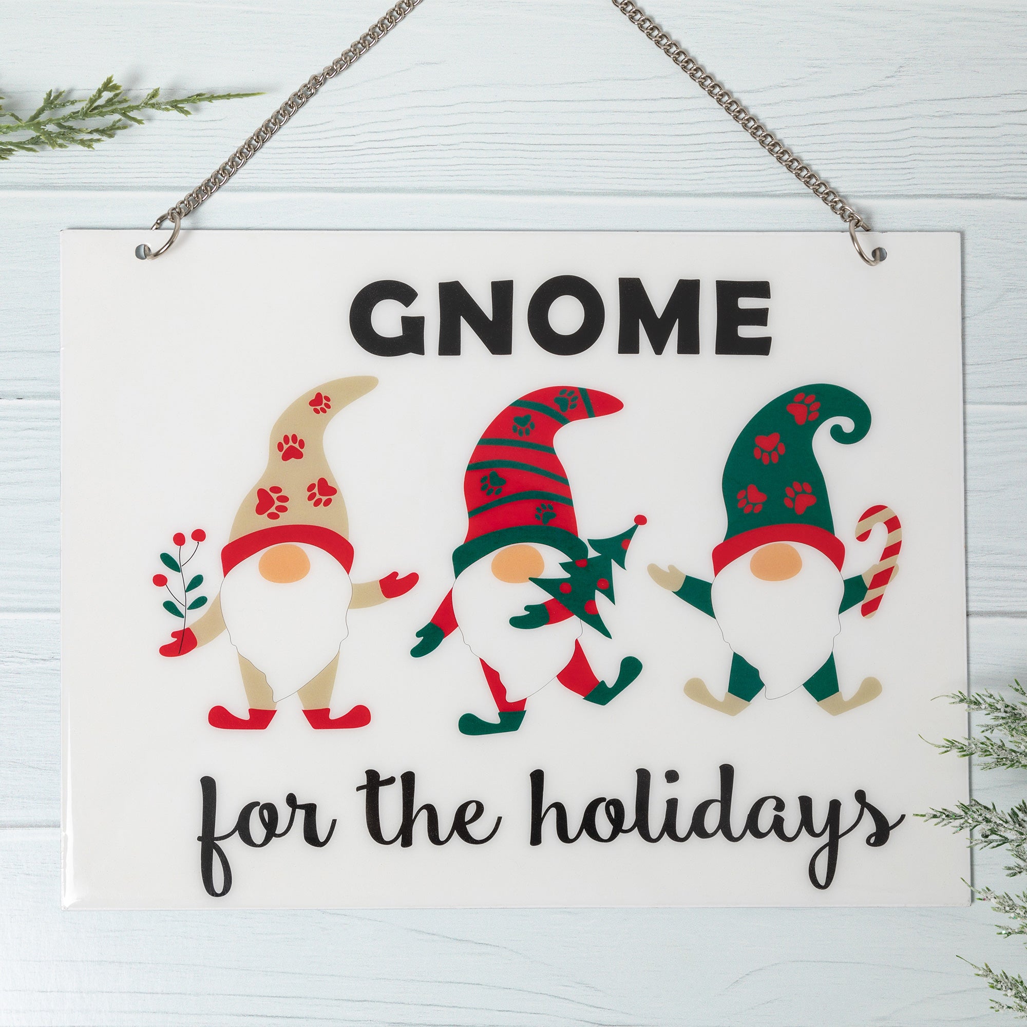 Premium Gnome for the Holidays Outdoor Welcome Sign