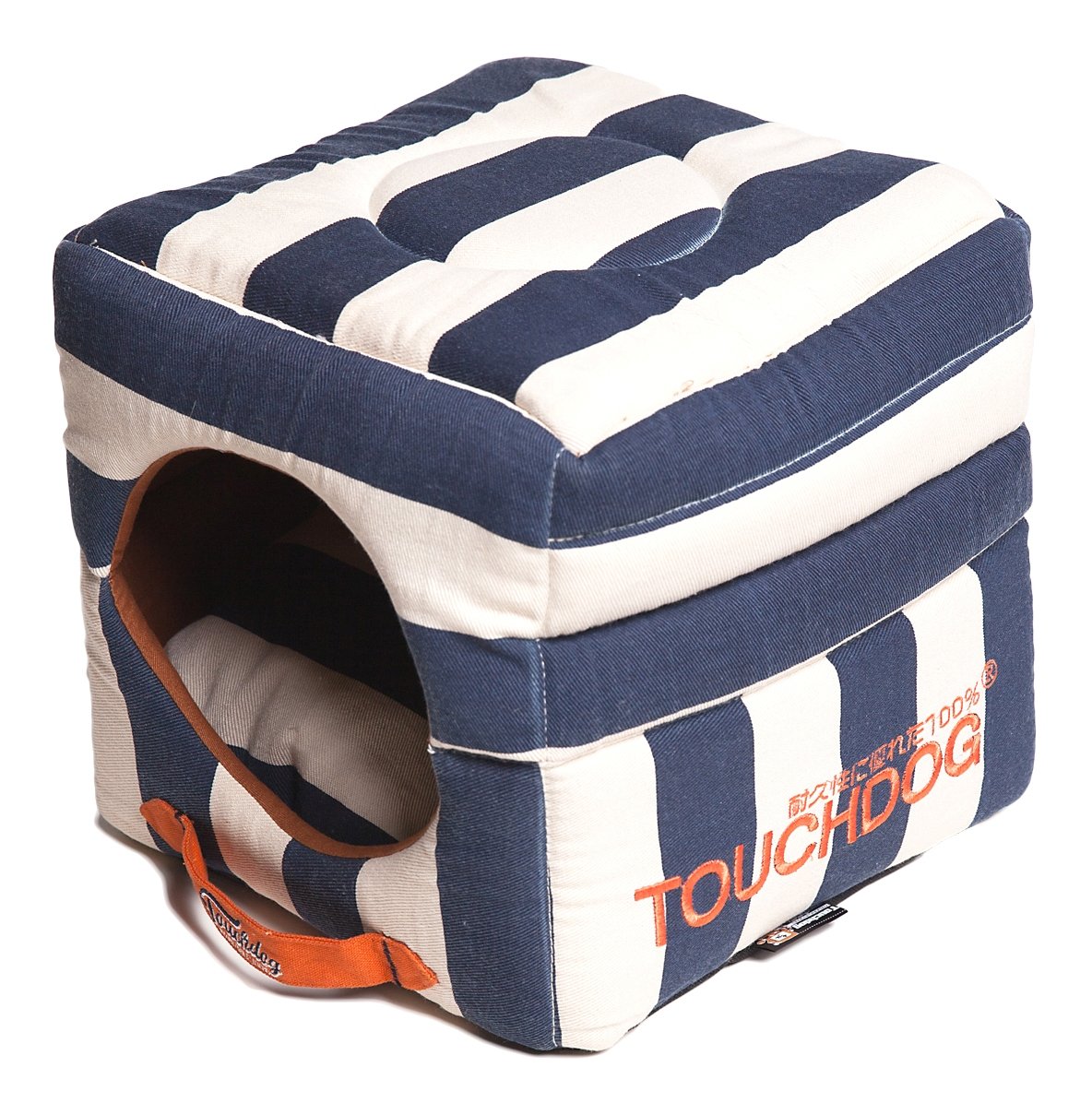 Touchdog® Premium Polo-Striped 2-in-1 Collapsible Dog House Bed – Ultimate Comfort for Your Pet