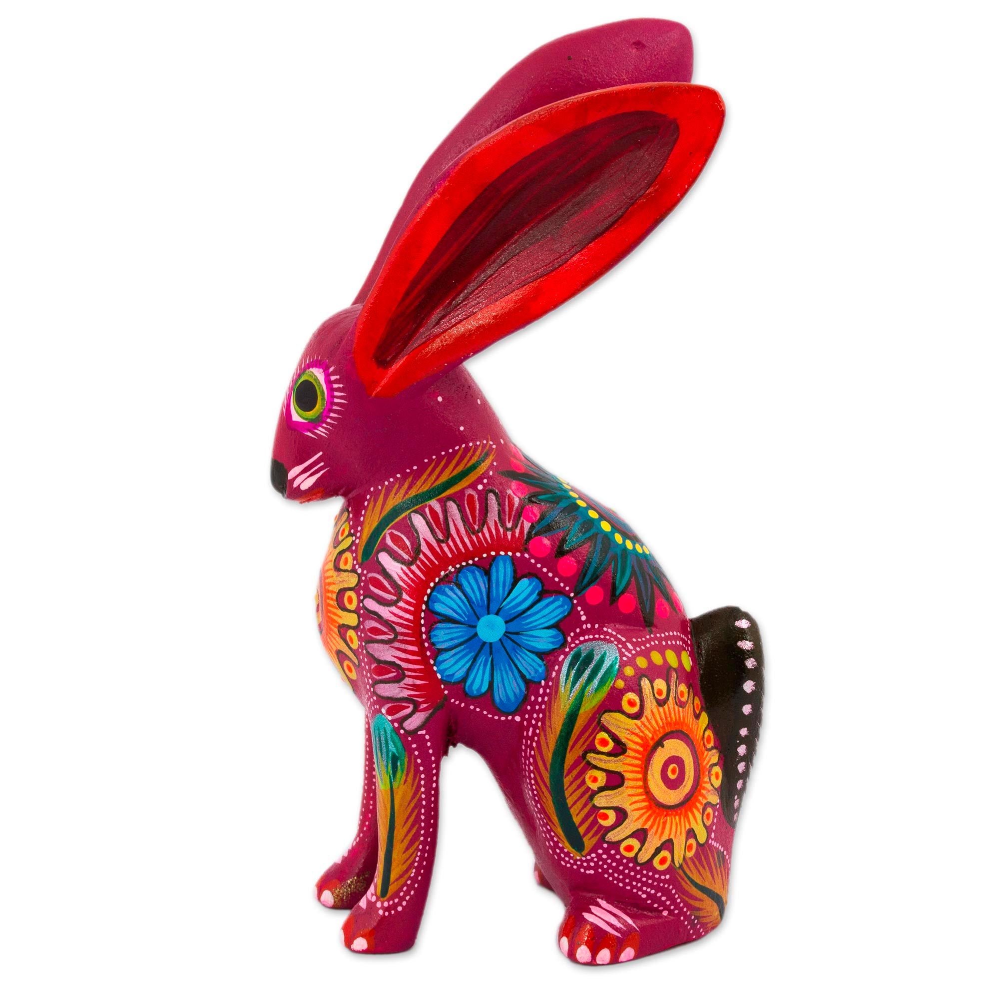 Premium Handcrafted Copal Wood Alebrije Rabbit - Unique Mexican Art Piece