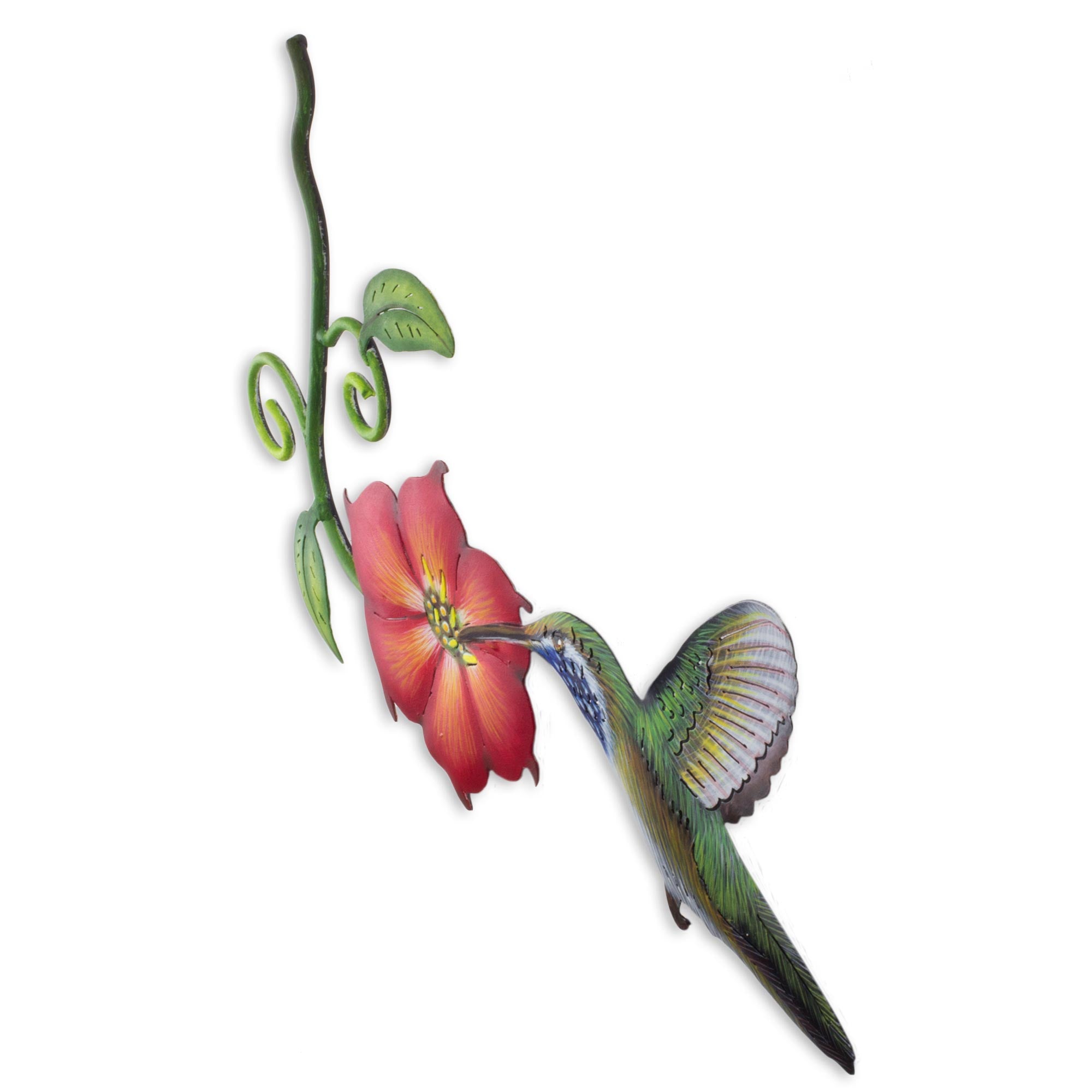 Premium Handcrafted Hummingbird & Hibiscus Steel Wall Art