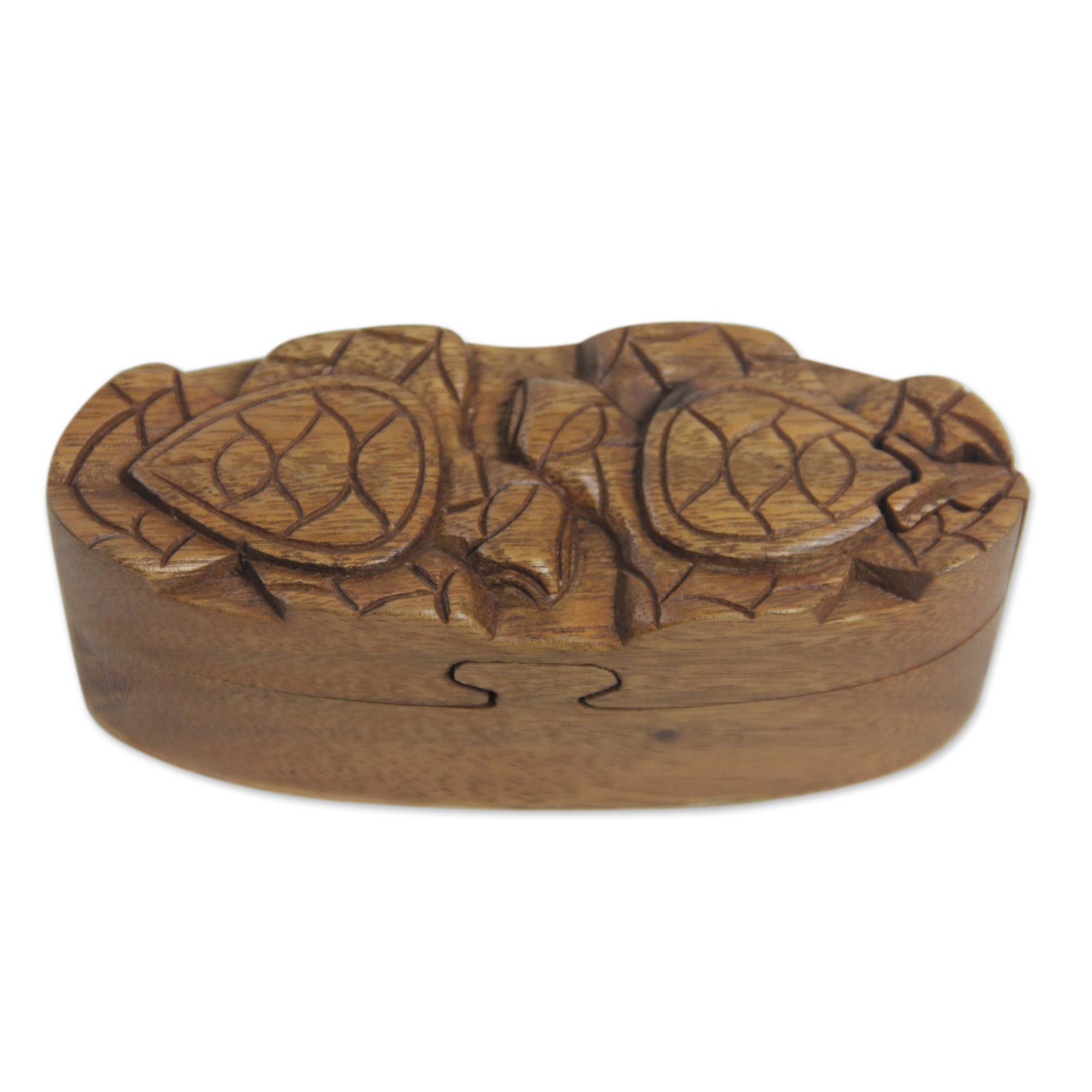 Premium Balinese Turtle Puzzle Box - Handcrafted Wooden Treasure Chest
