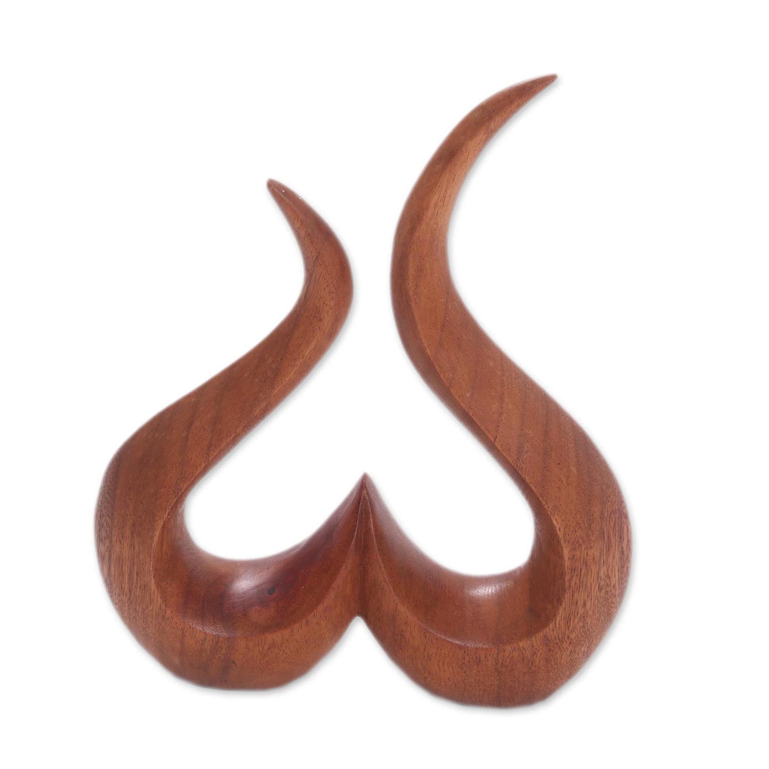 Premium Hand-Carved Suar Wood Abstract Heart Sculpture – Growing Love Art Piece