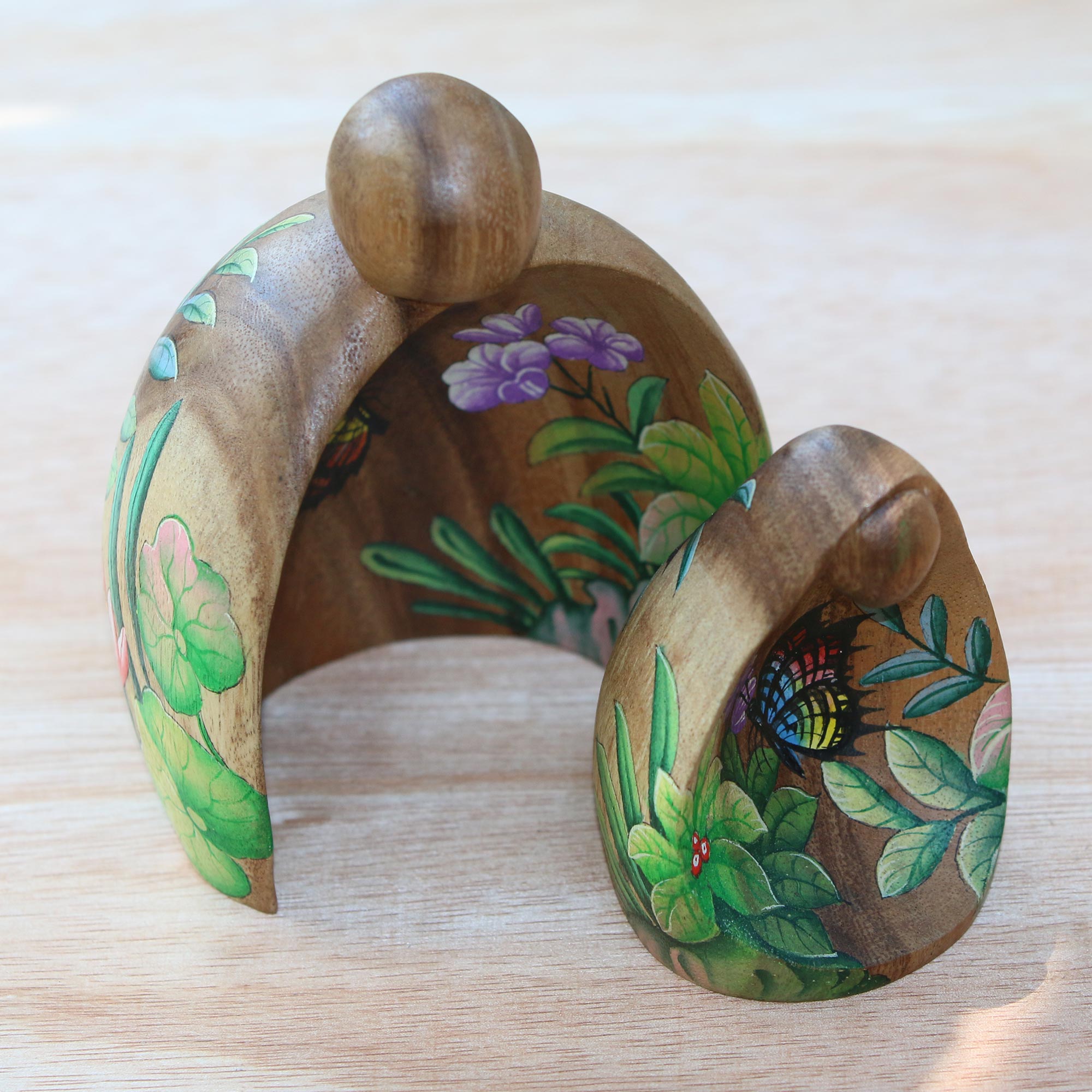 Premium Hand-Carved Wooden Forest Guardian Duo - Artisan Crafted Abstract Statuettes