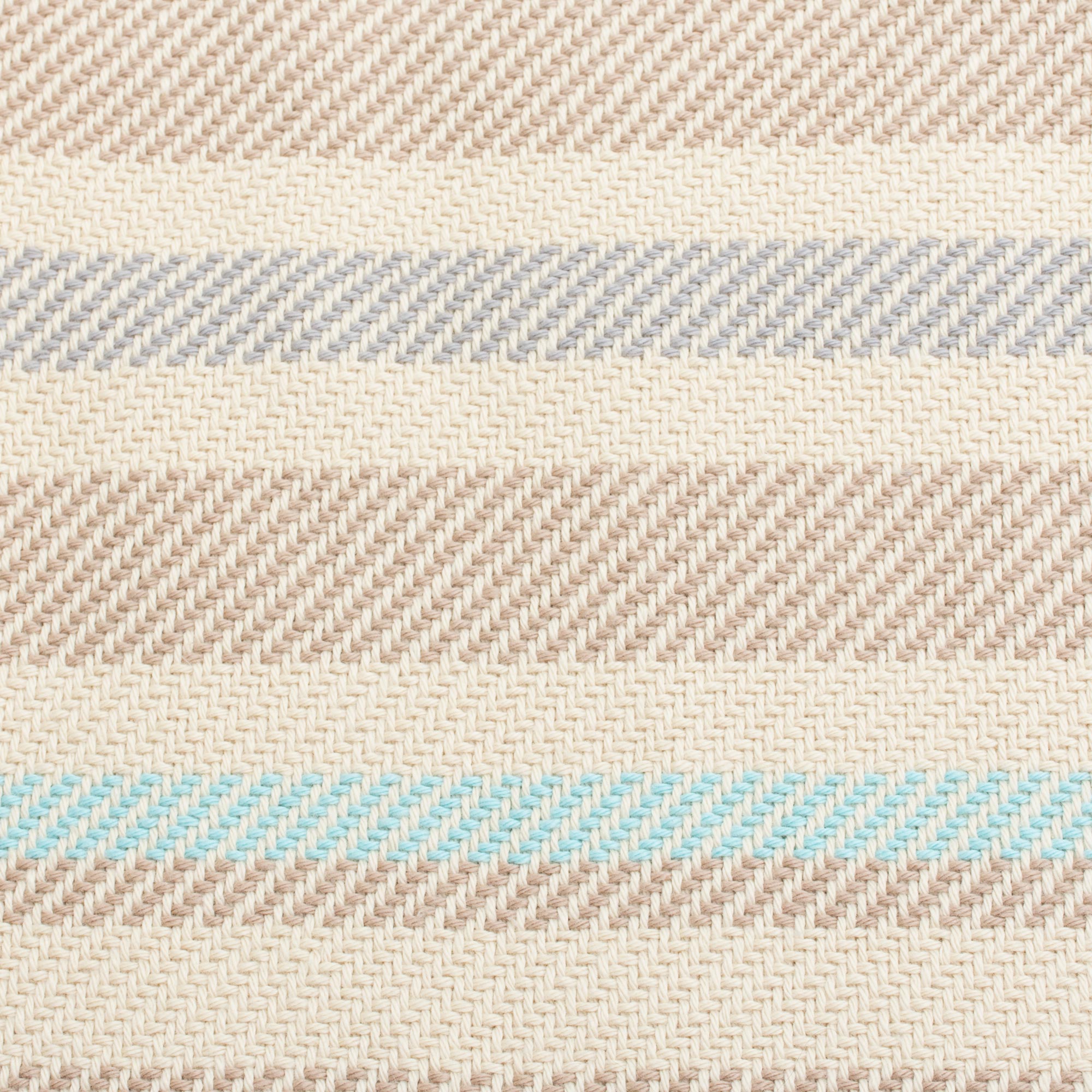 Premium Handwoven Cotton Throw - Ecru & Striped Design from Peru