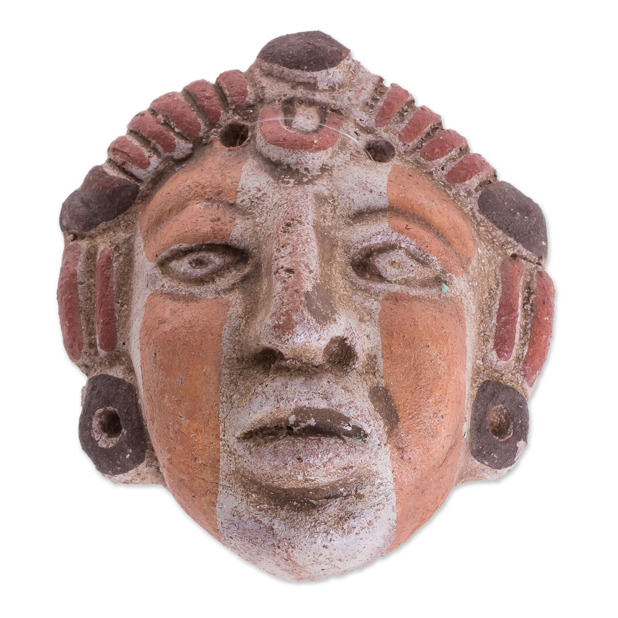 Premium Mayan Queen Ceramic Wall Mask - Handcrafted Art from El Salvador