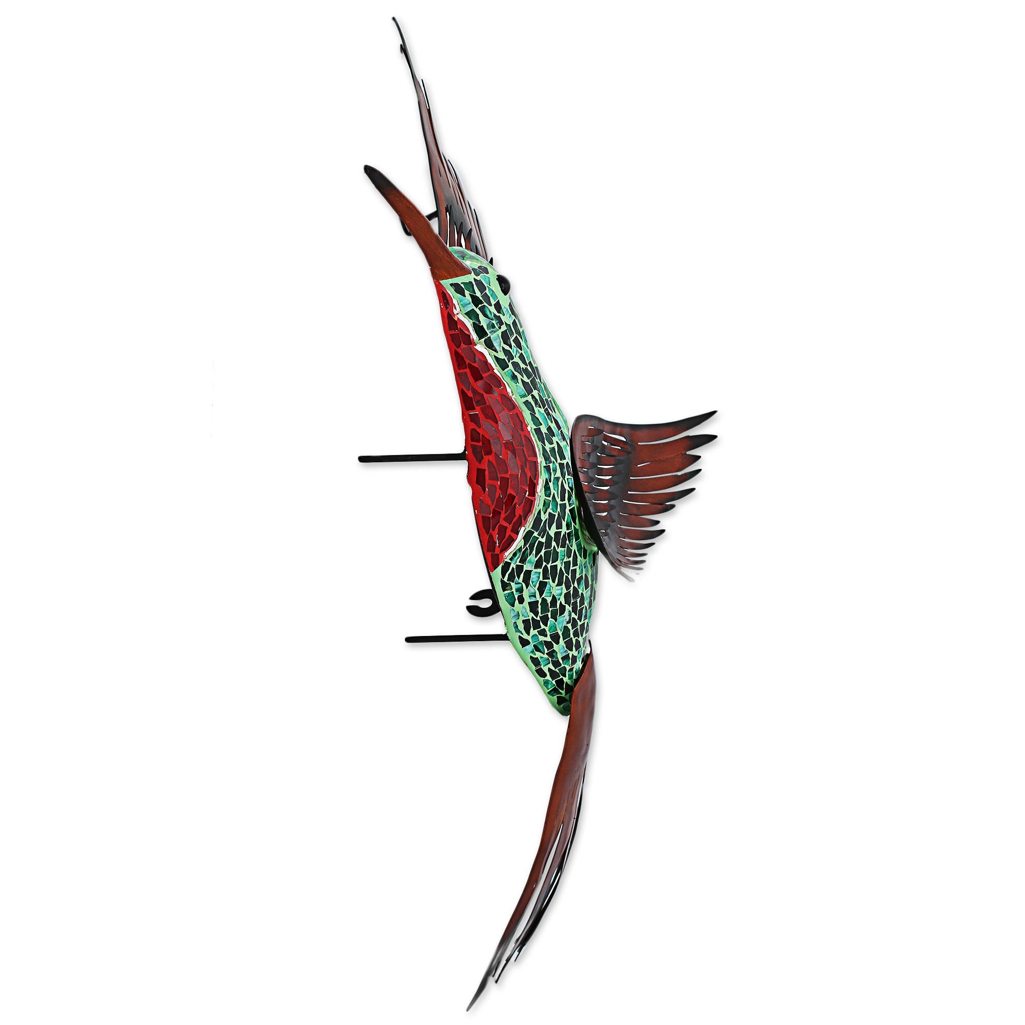 Premium Green Hummingbird Wall Art – Handcrafted Iron Sculpture