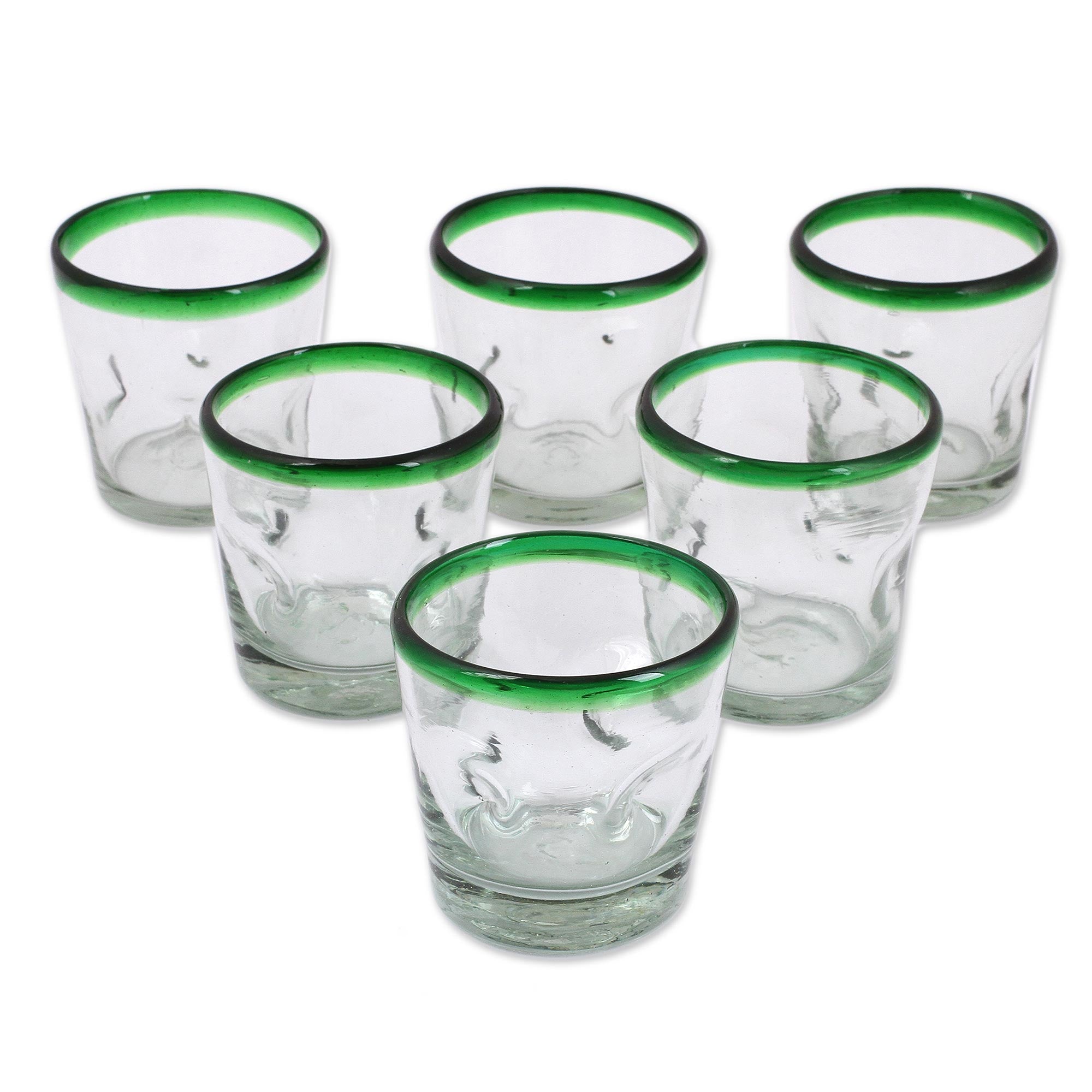 Premium Lime Freeze Recycled Glass Tumbler Set - Handcrafted Elegance
