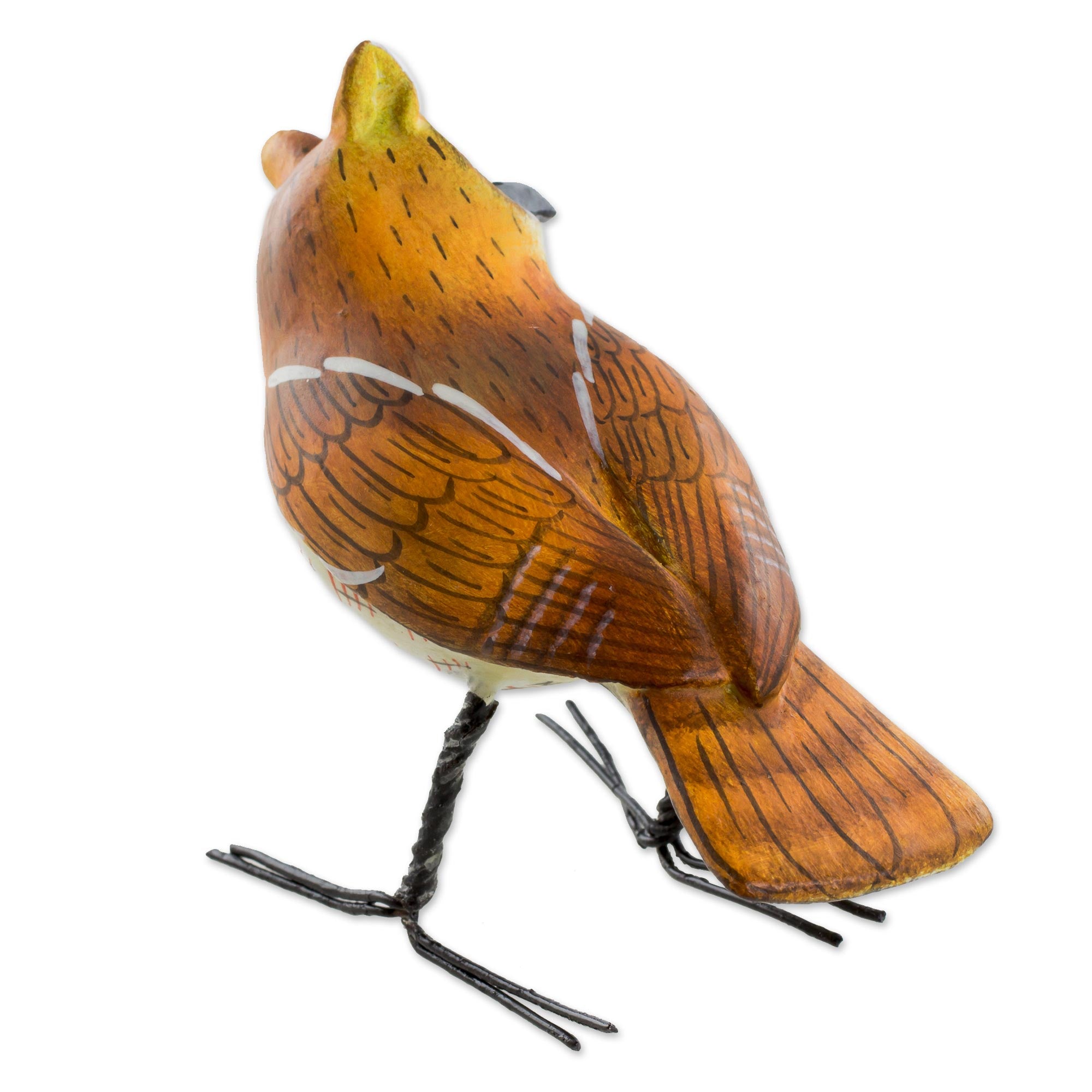 Premium Handcrafted Eastern Screech Owl Ceramic Figurine – Artisan Sculpted & Painted