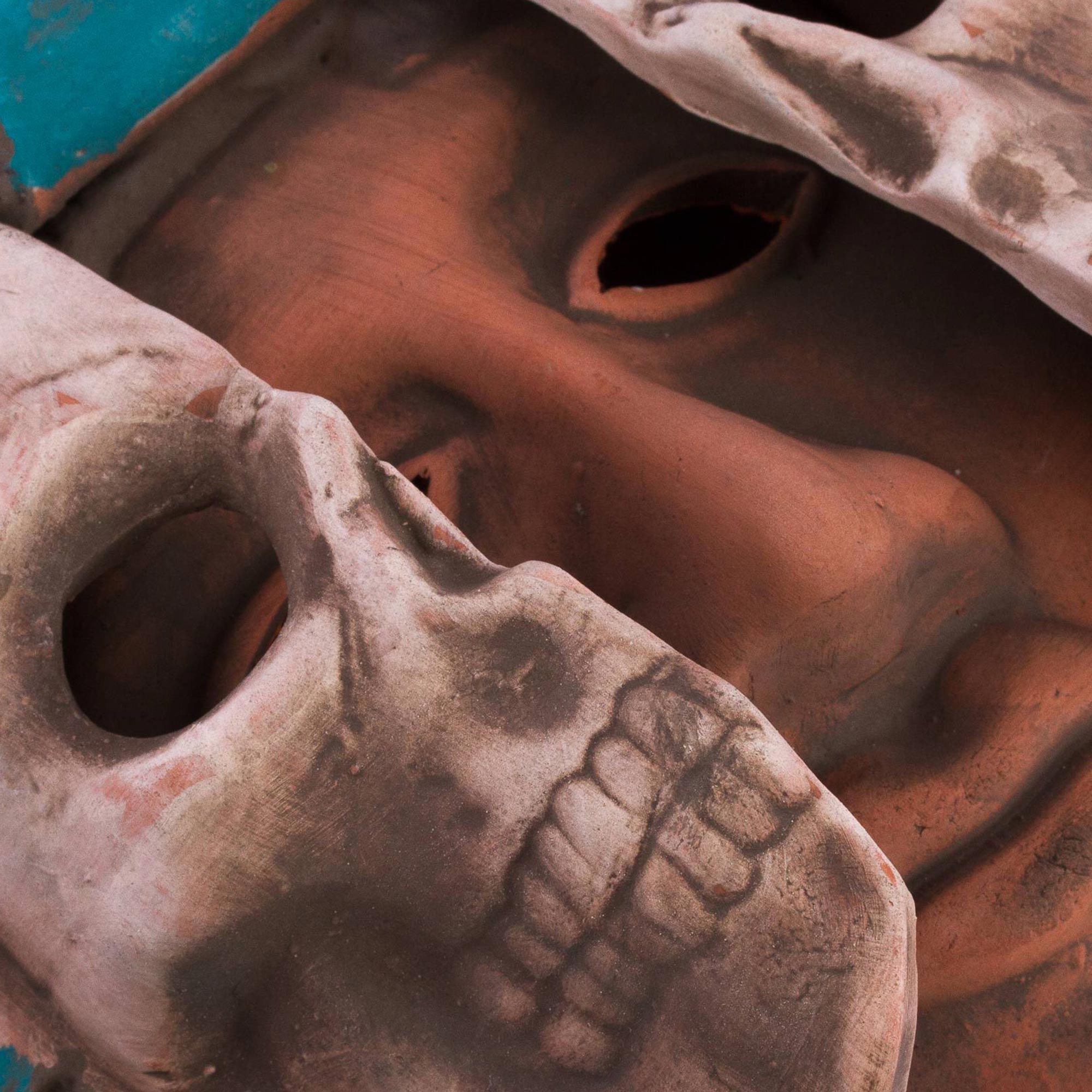 Premium Teotihuacan Ceramic Skull Mask - Handcrafted Mexican Art