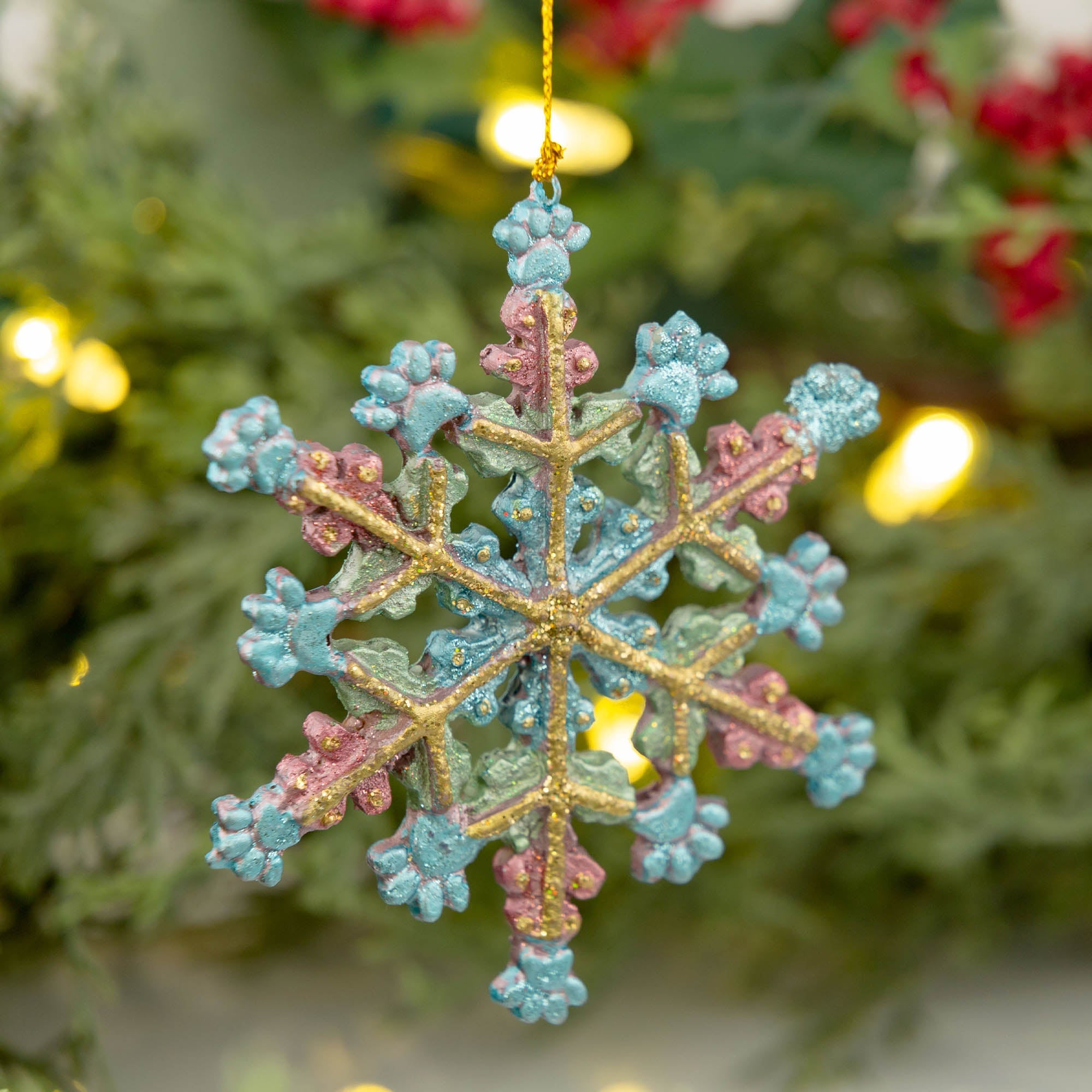 Premium Glitter Paw Print Snowflake Ornament - Ultimate Holiday Decoration