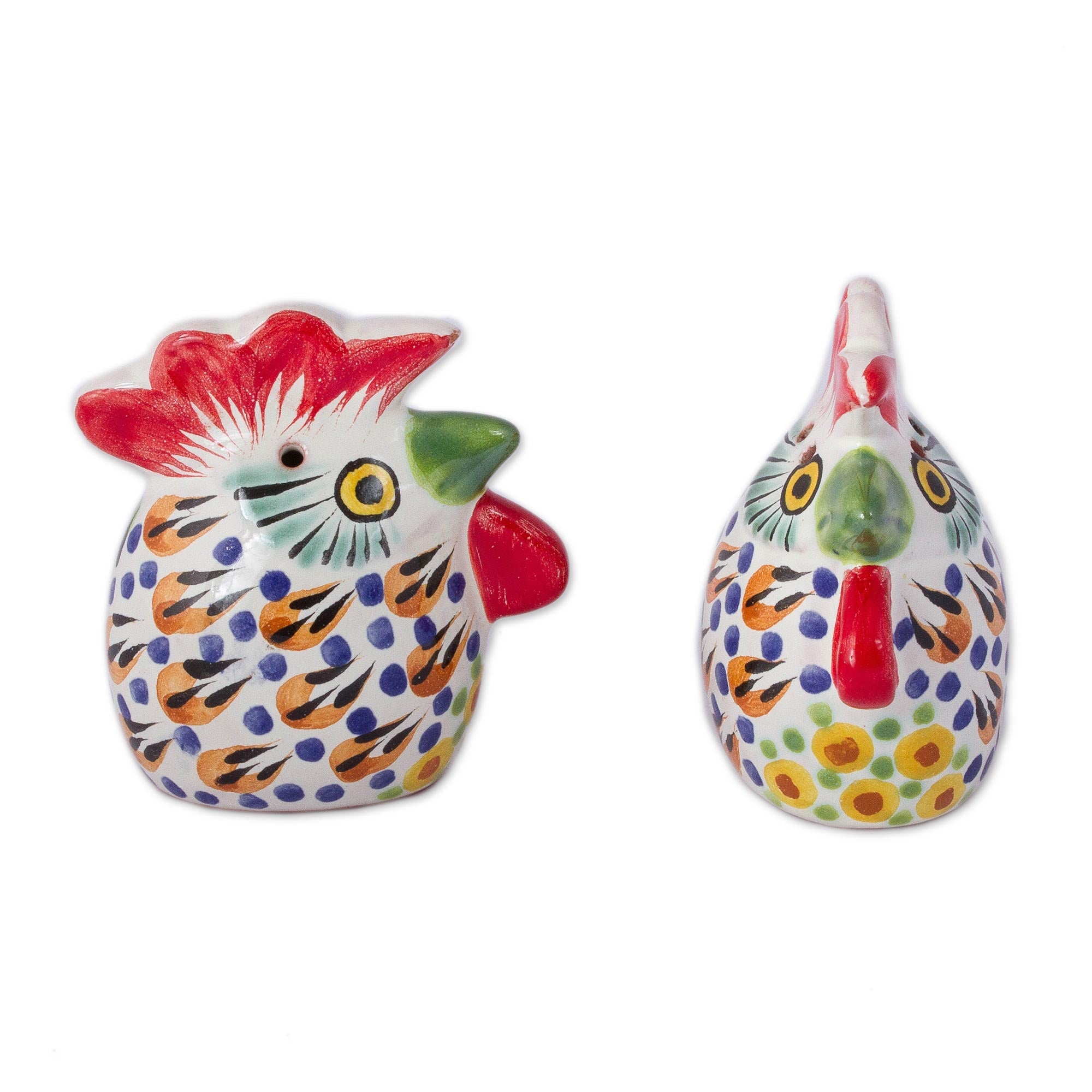 Premium Hand-Painted Ceramic Rooster Salt and Pepper Shakers - Farmhouse Charm (Pair)