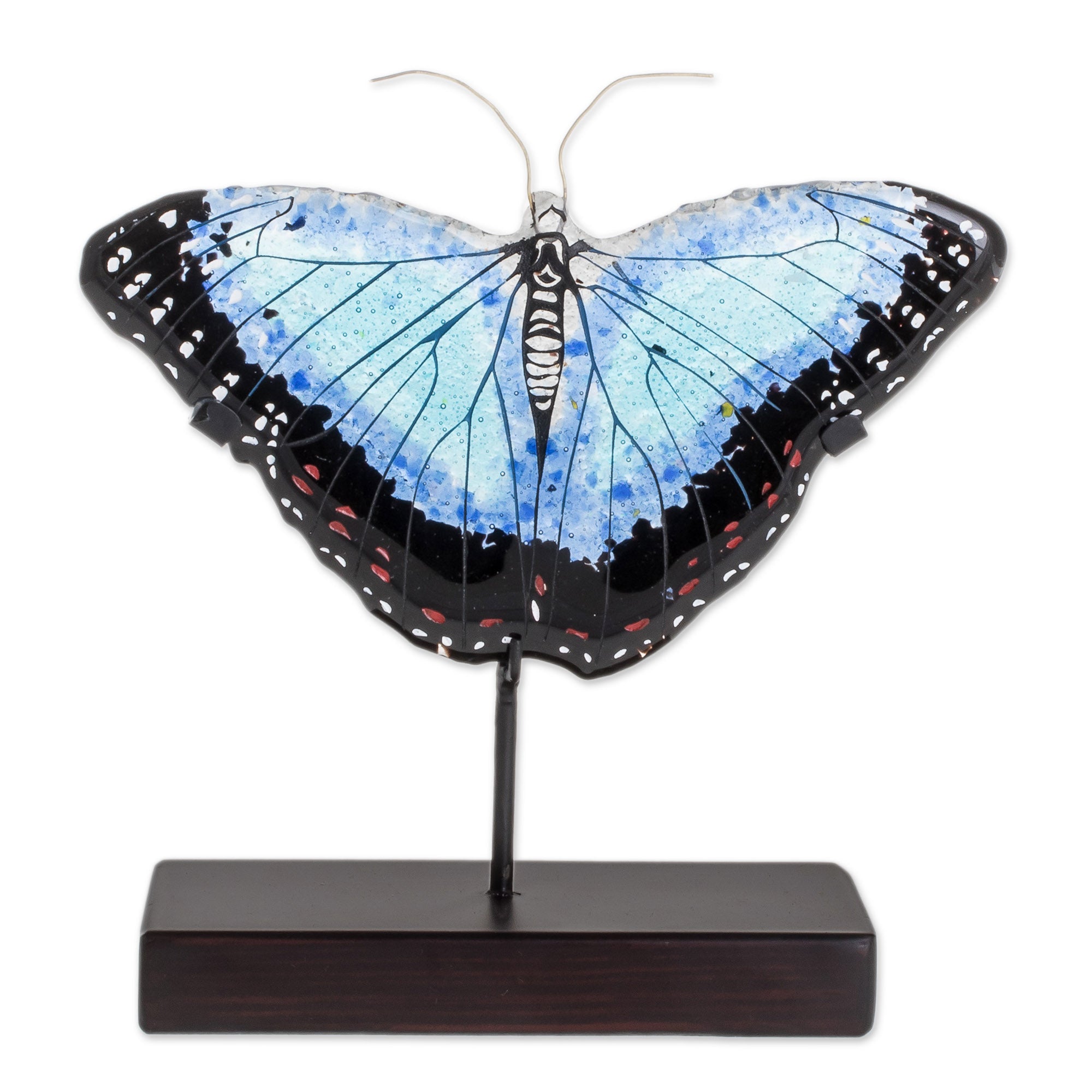 Premium Morpheus Butterfly Art Glass Sculpture – Handcrafted in El Salvador