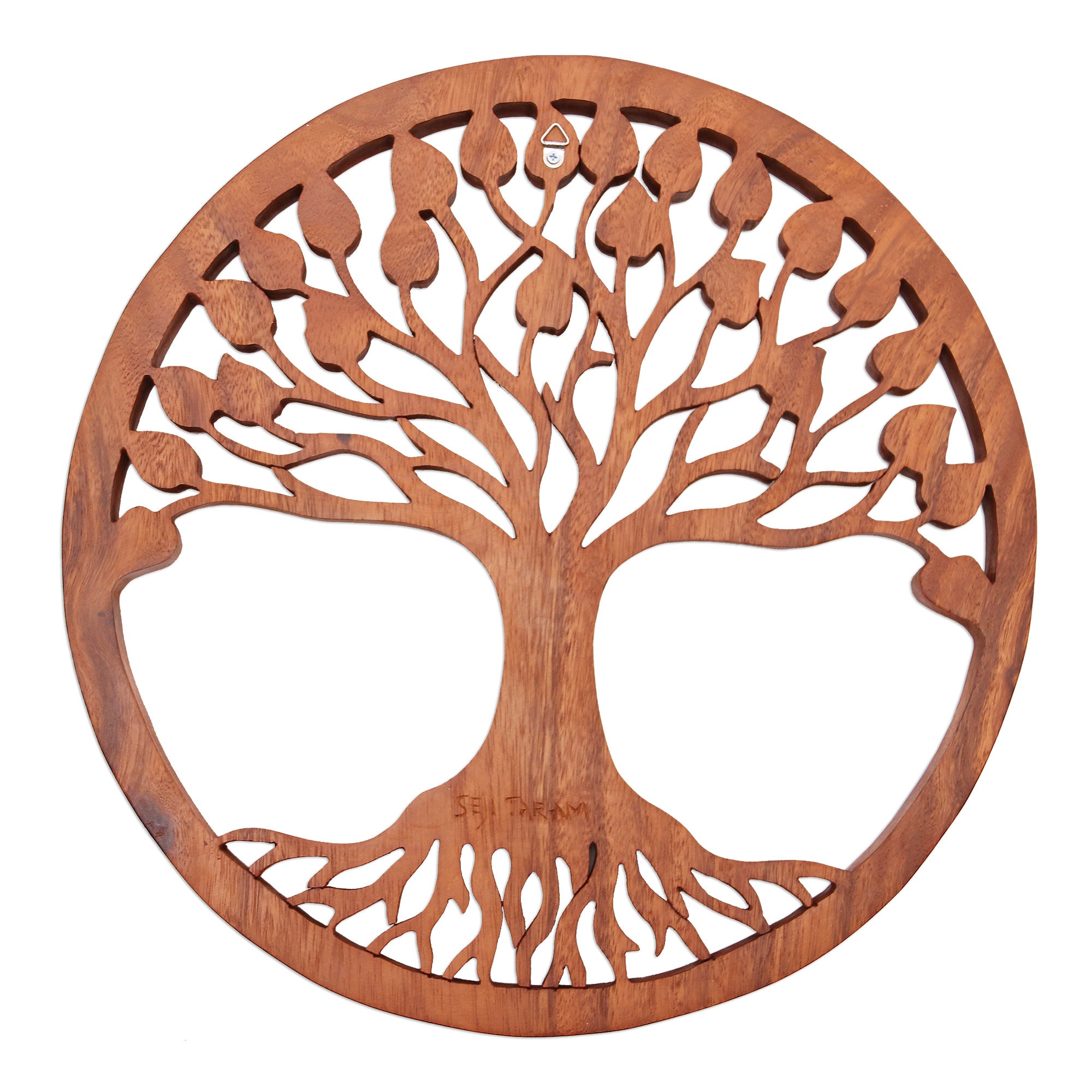 Premium Magical Leaves Suar Wood Relief Panel - Handcrafted Bali Art