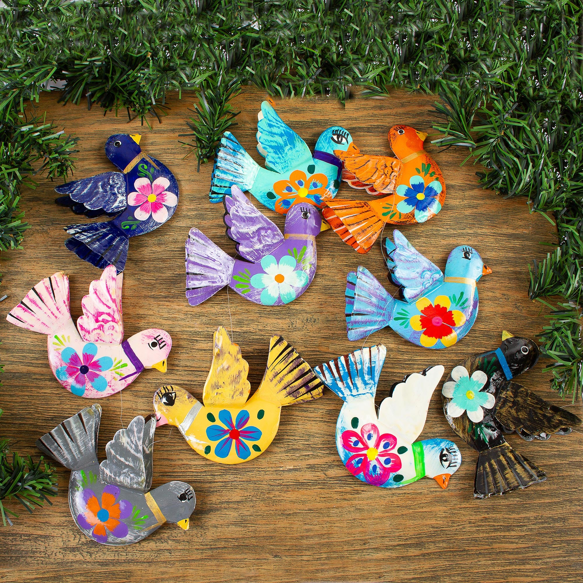 Premium Handcrafted Floral Dove Garland - Festive Mexican Art