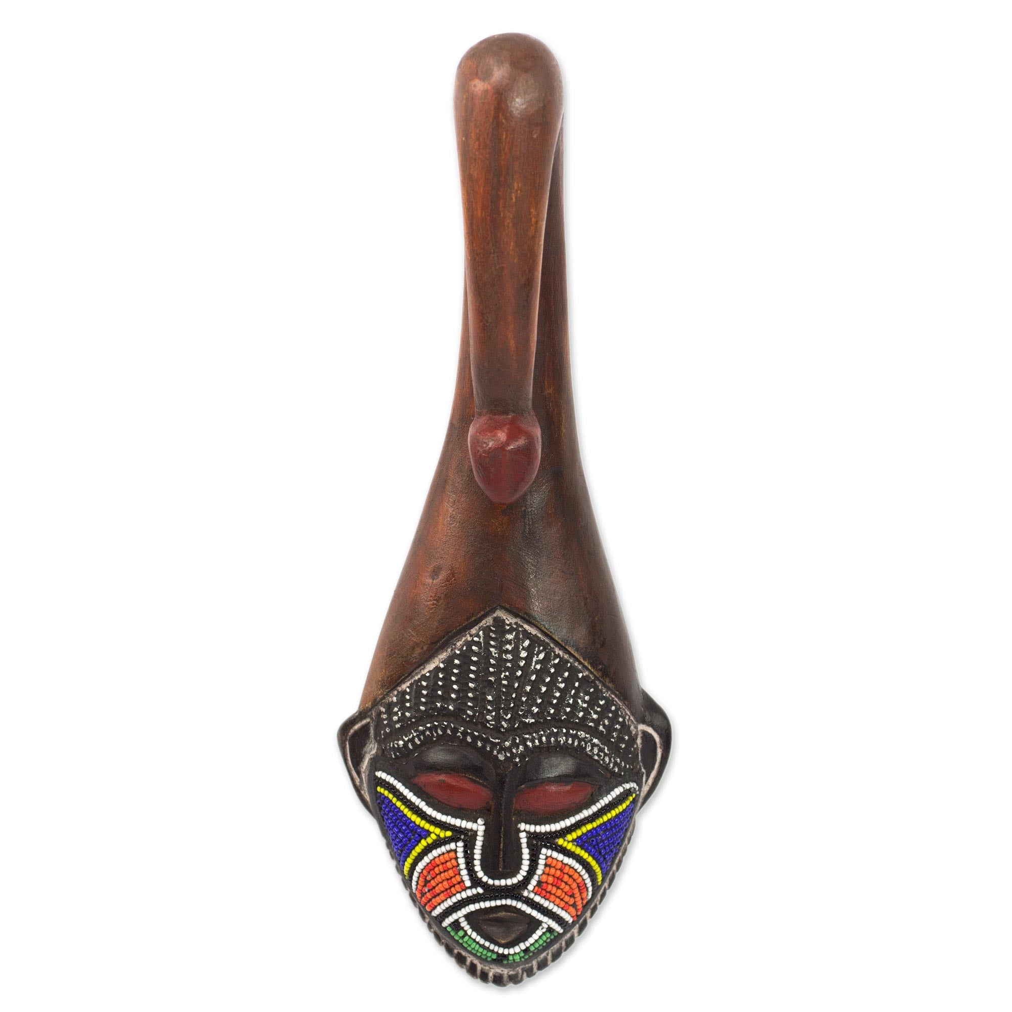 Premium African Scorpion Face Mask - Handcrafted Wall Decor from Ghana