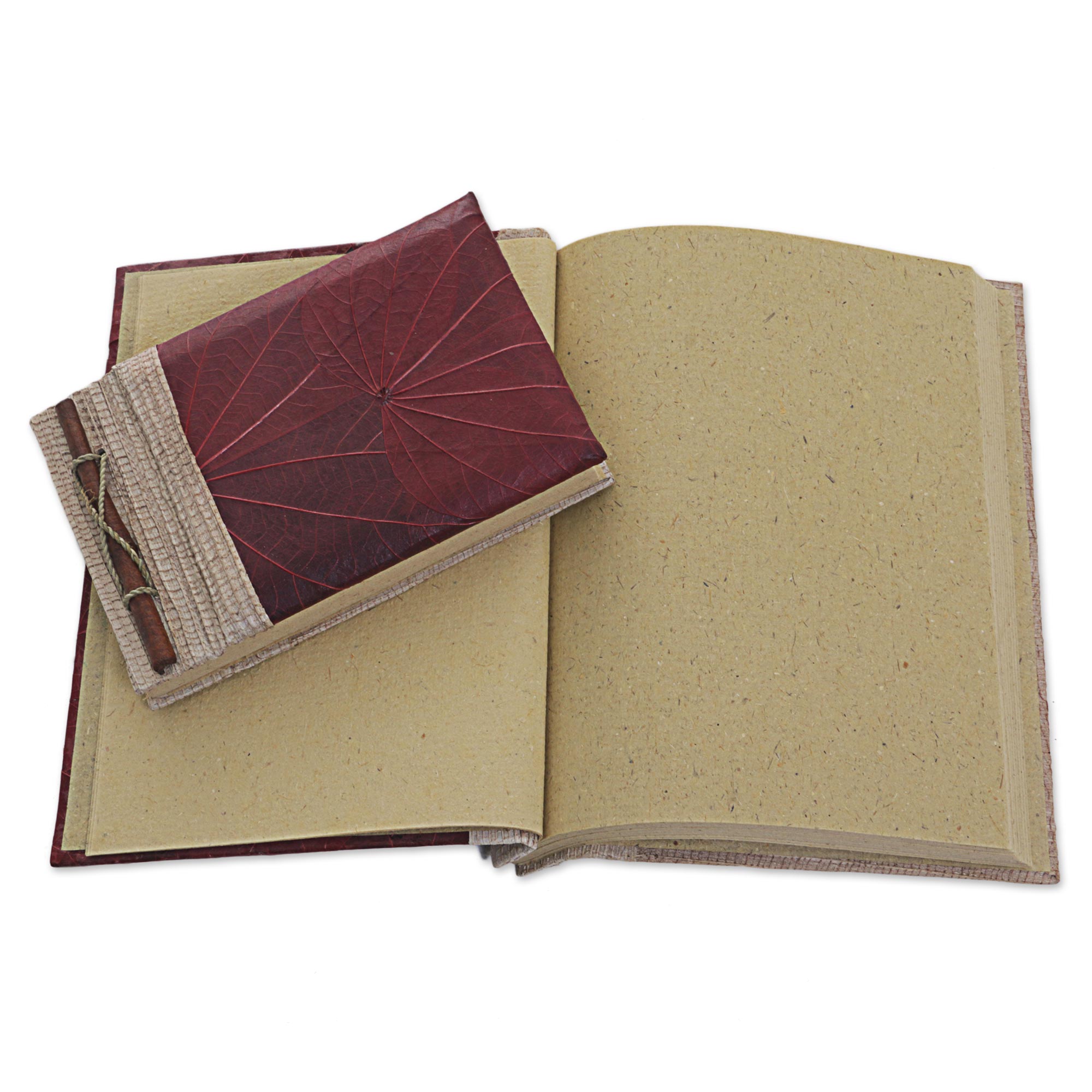 Premium Autumn Spirit Red Rice Paper Notebooks - Handcrafted in Indonesia