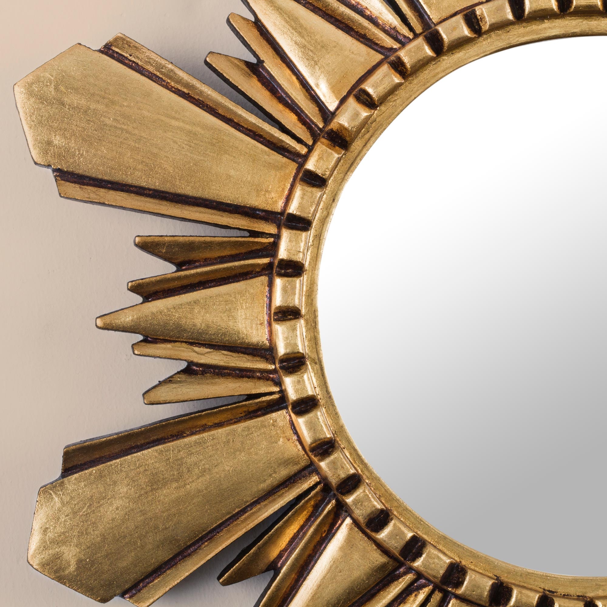 Premium Cuzco Sun Handcrafted Gilded Wood Mirror - Medium