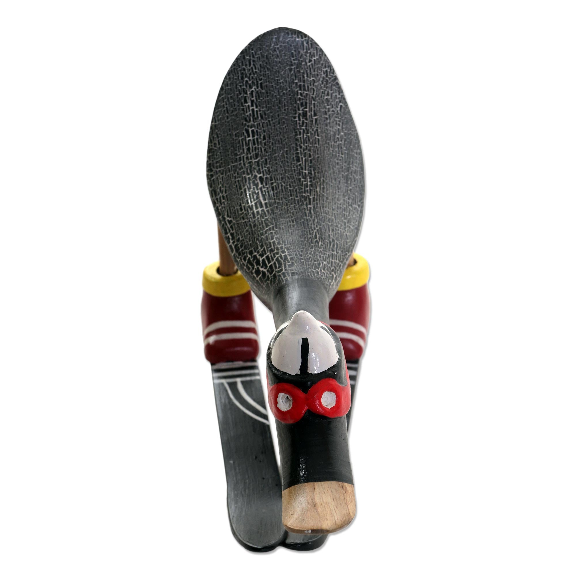 Premium Hand-Painted Skiing Duck Statuette - Downhill Duck in Black