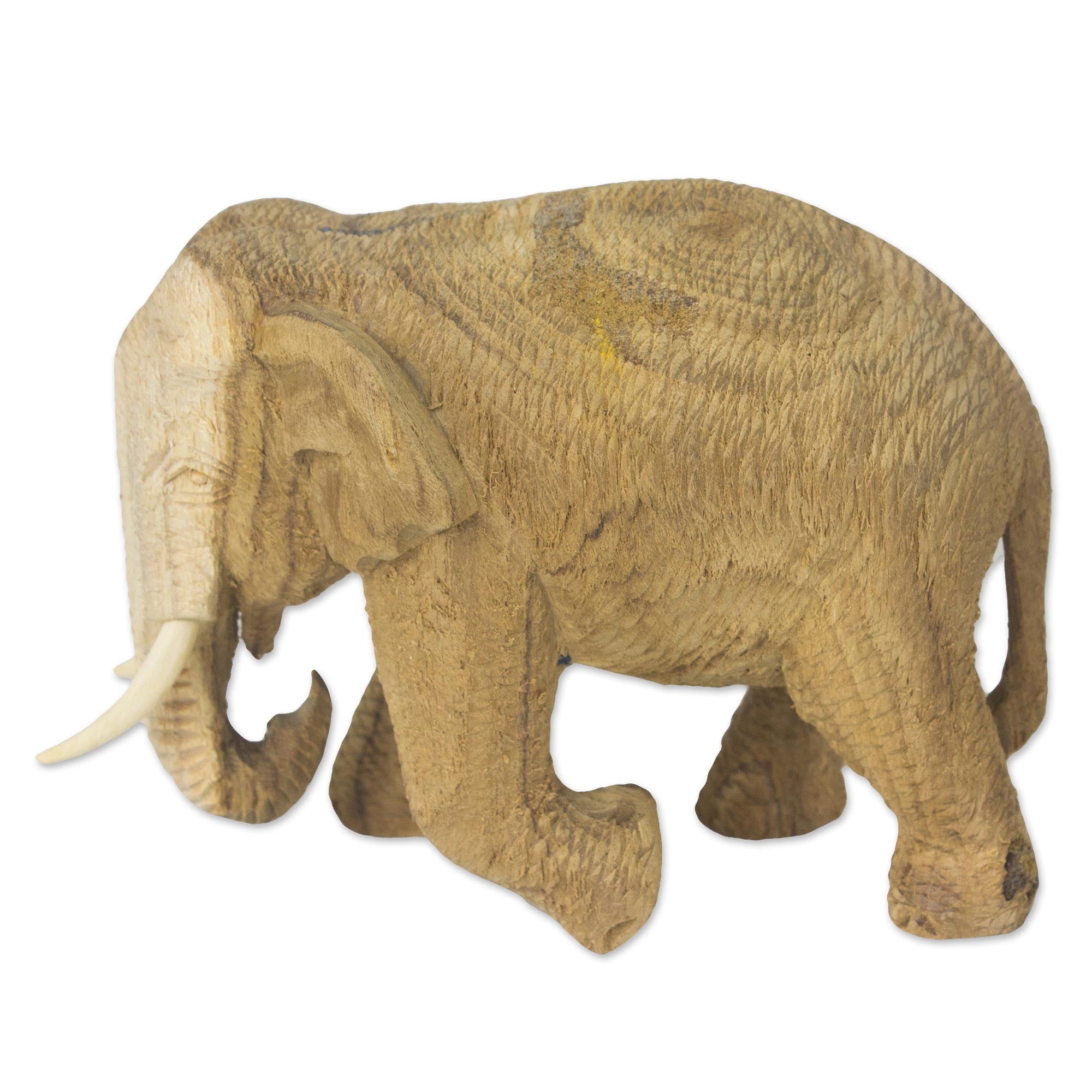 Premium Handcrafted Rain Tree & Ivory Wood Elephant Statue – Blissful Elephant
