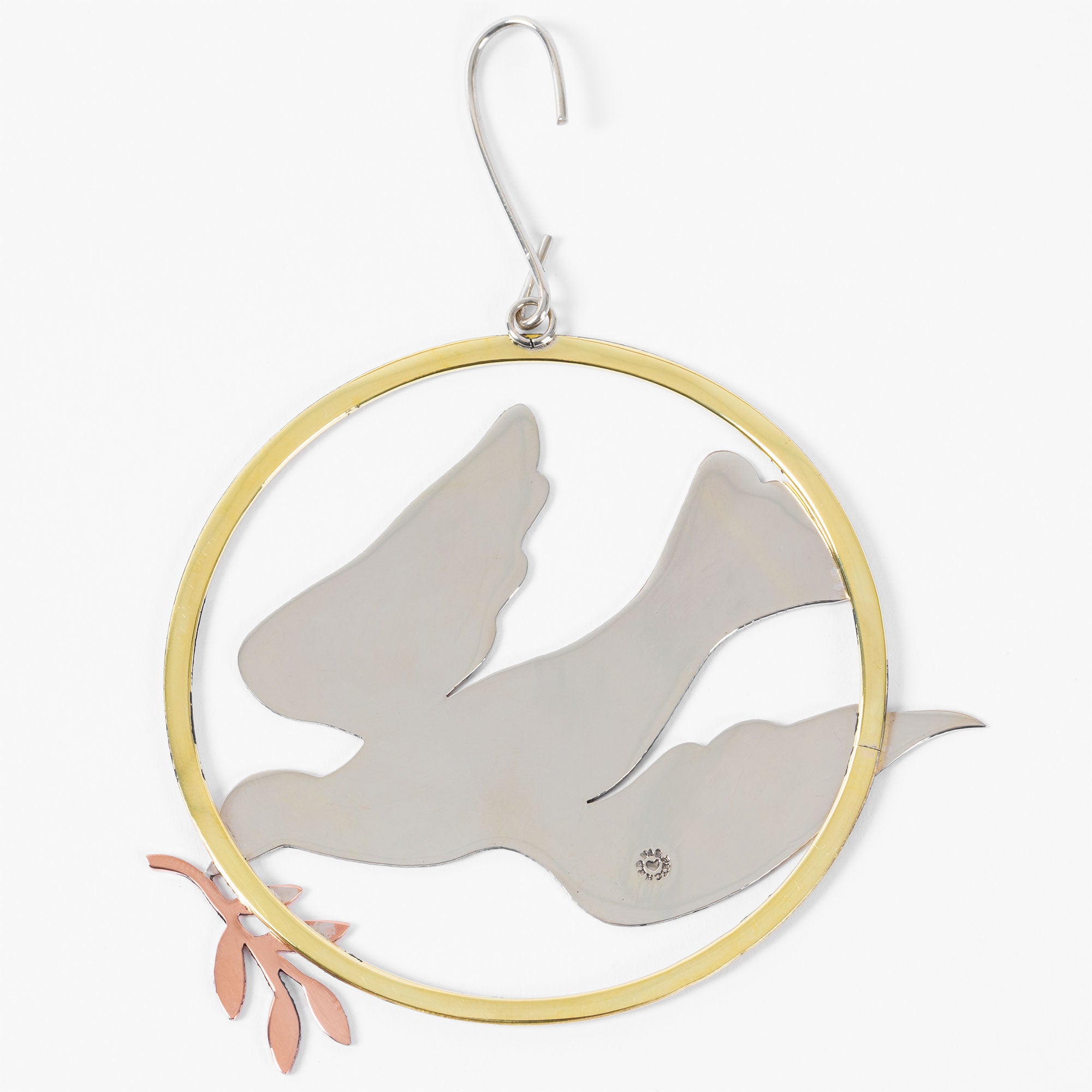 Premium Peace Dove Mixed Metal Ornament - Handcrafted Fair-Trade Decor