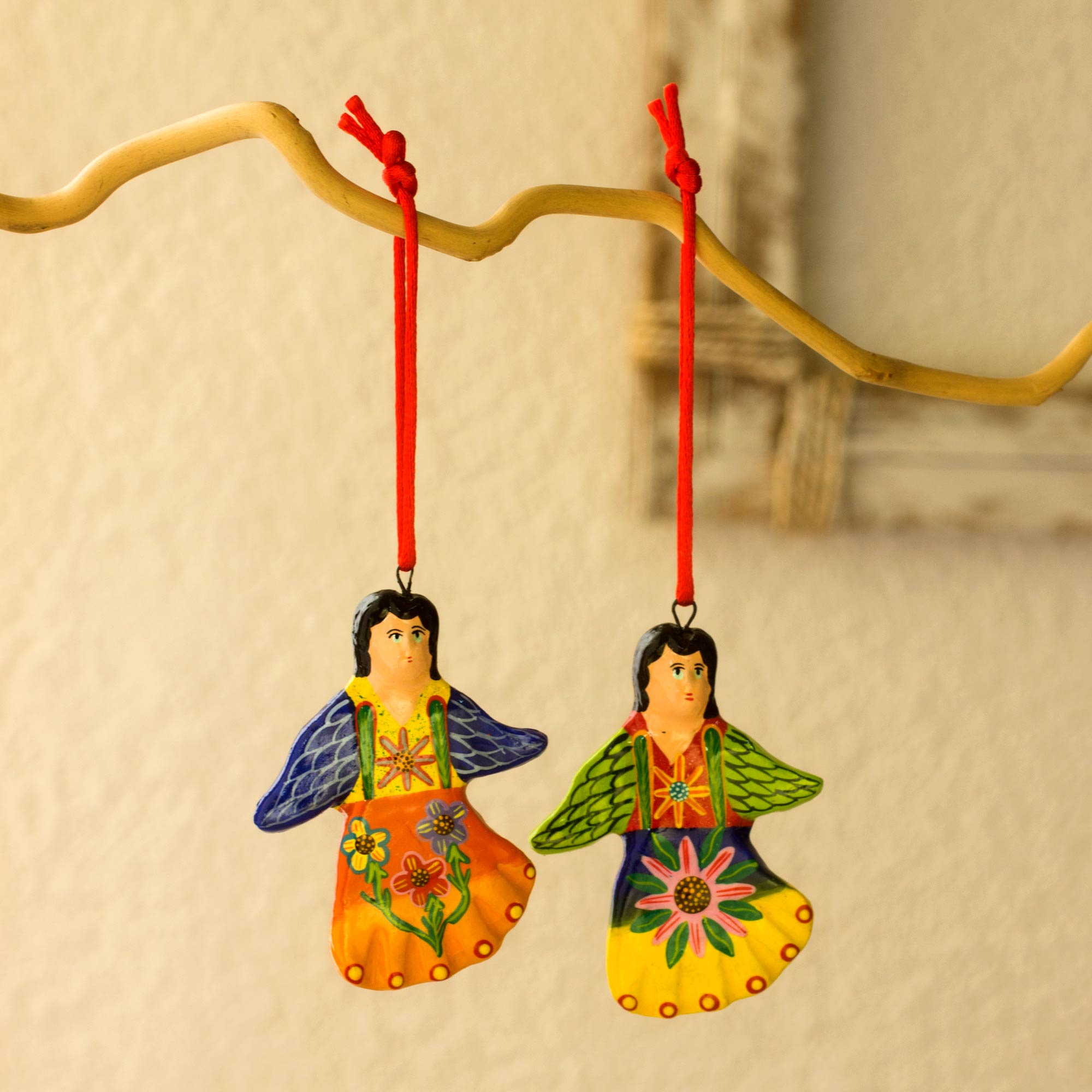 Premium Handcrafted Happy Angels Ceramic Ornament Set