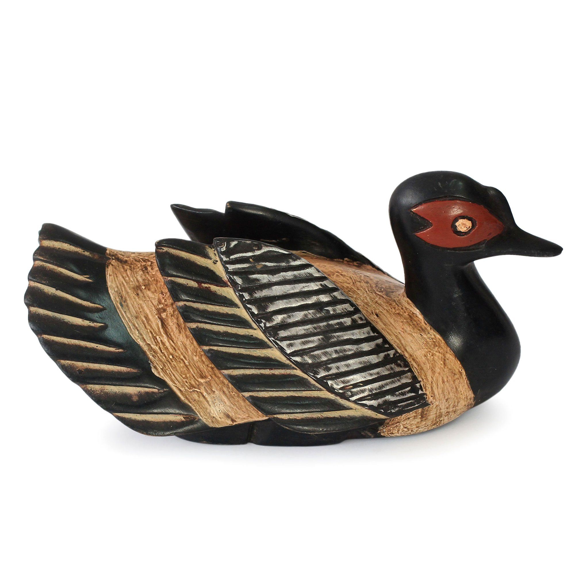 Premium Handcrafted Sese Wood Duck Sculpture - African Artisan Design