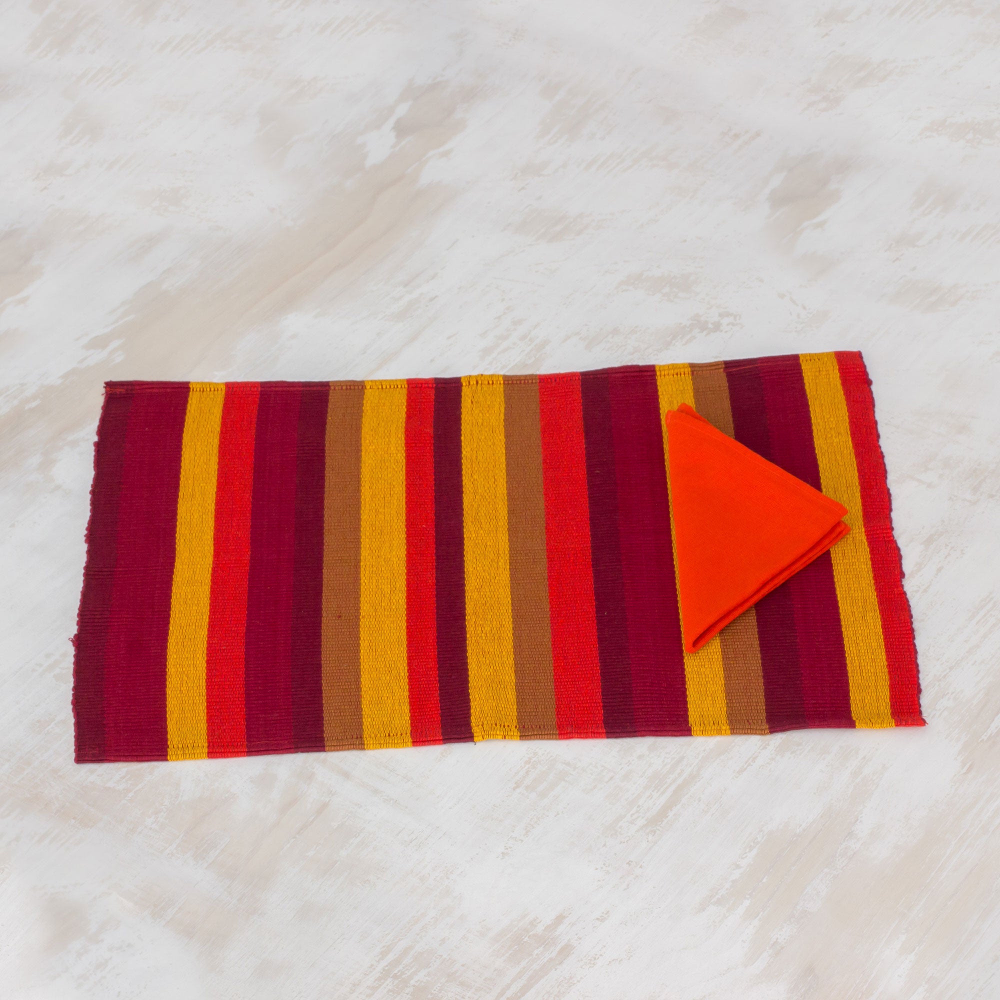 Premium Modern Cotton Placemats & Napkins Set – Fiesta Collection (4-Piece)