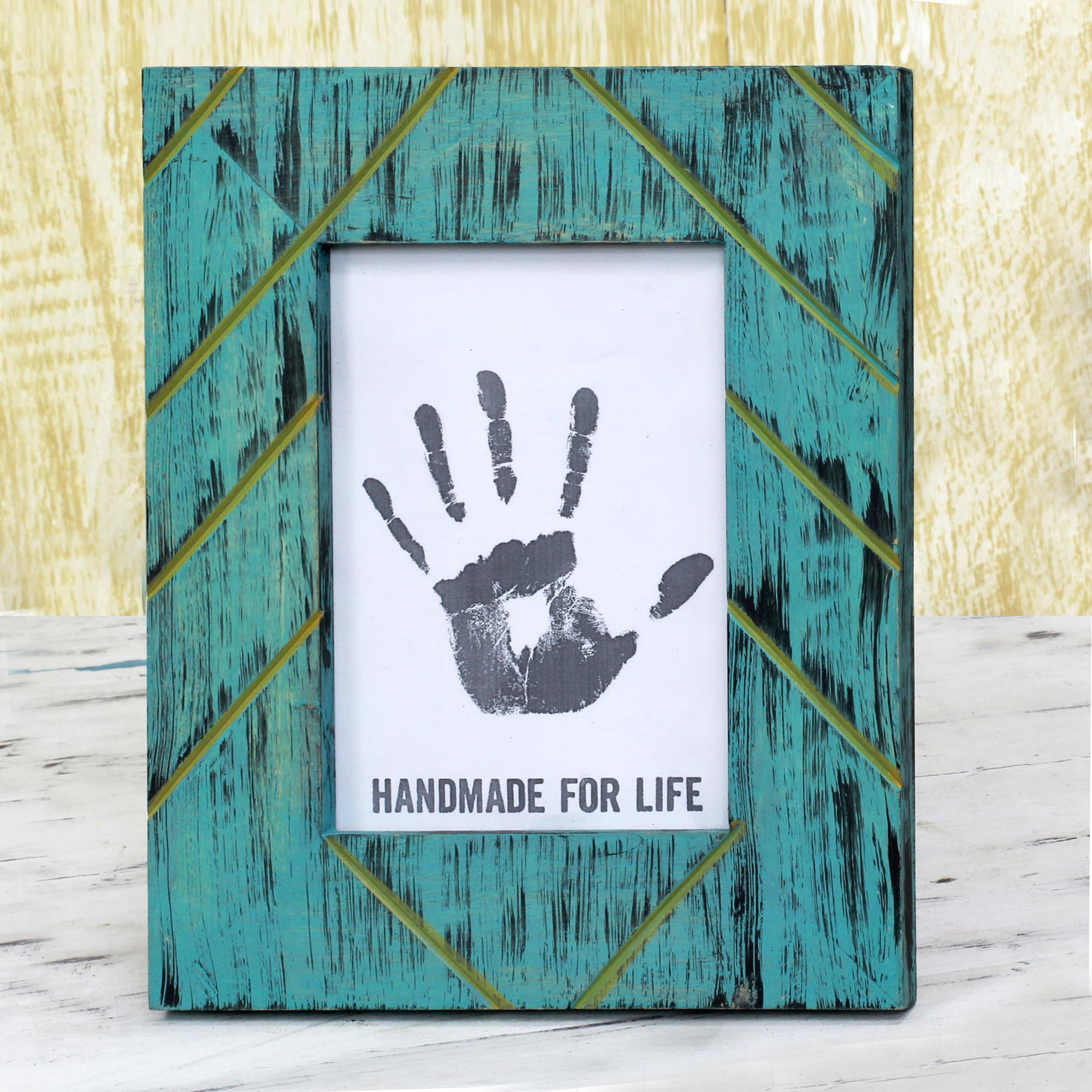 Premium Antique-Style 5x7 Photo Frame in Turquoise Blue