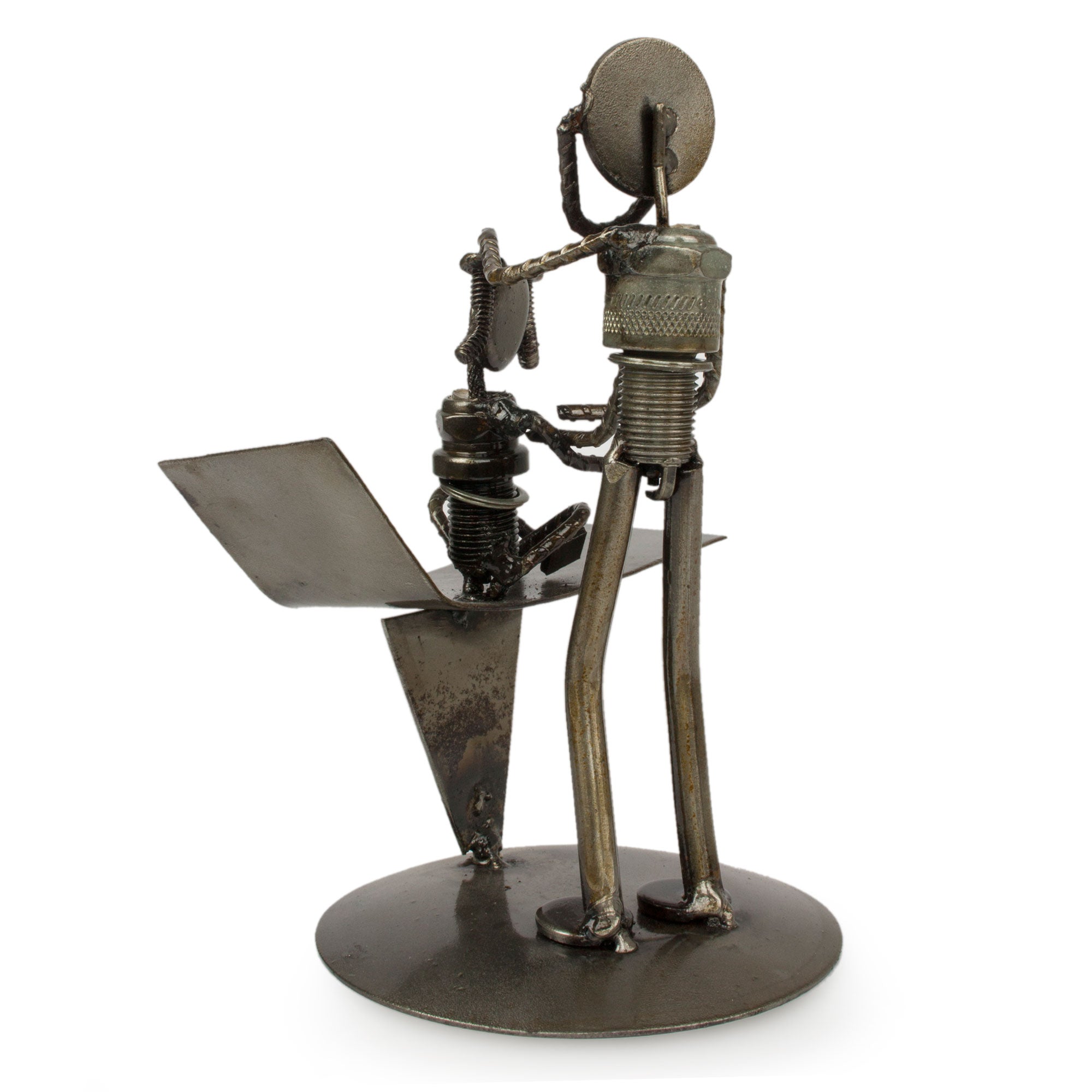 Premium Recycled Metal Pediatrician Sculpture - Handcrafted Art