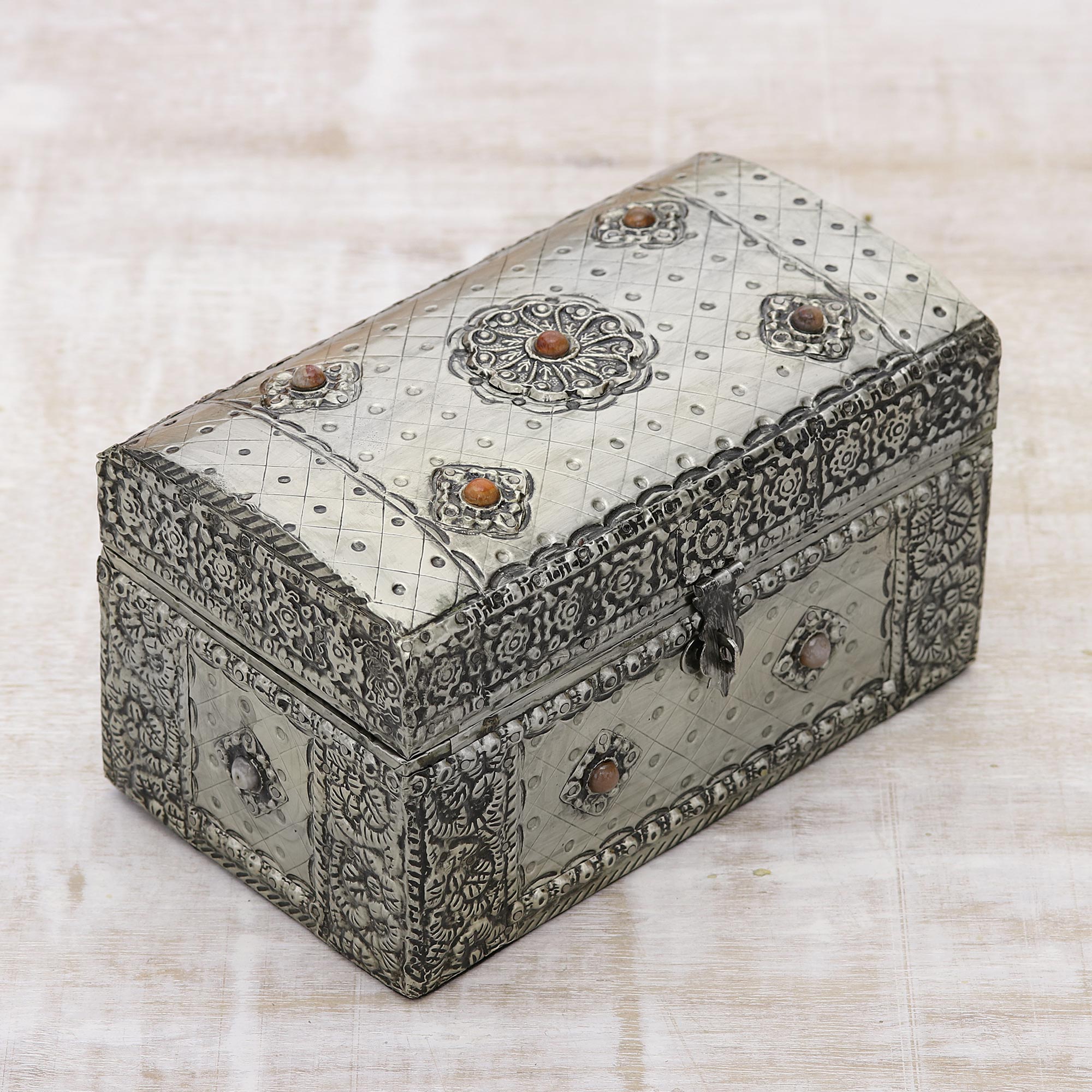 Premium Handcrafted Brass Jewelry Box with Mirror - Royal Collection from India