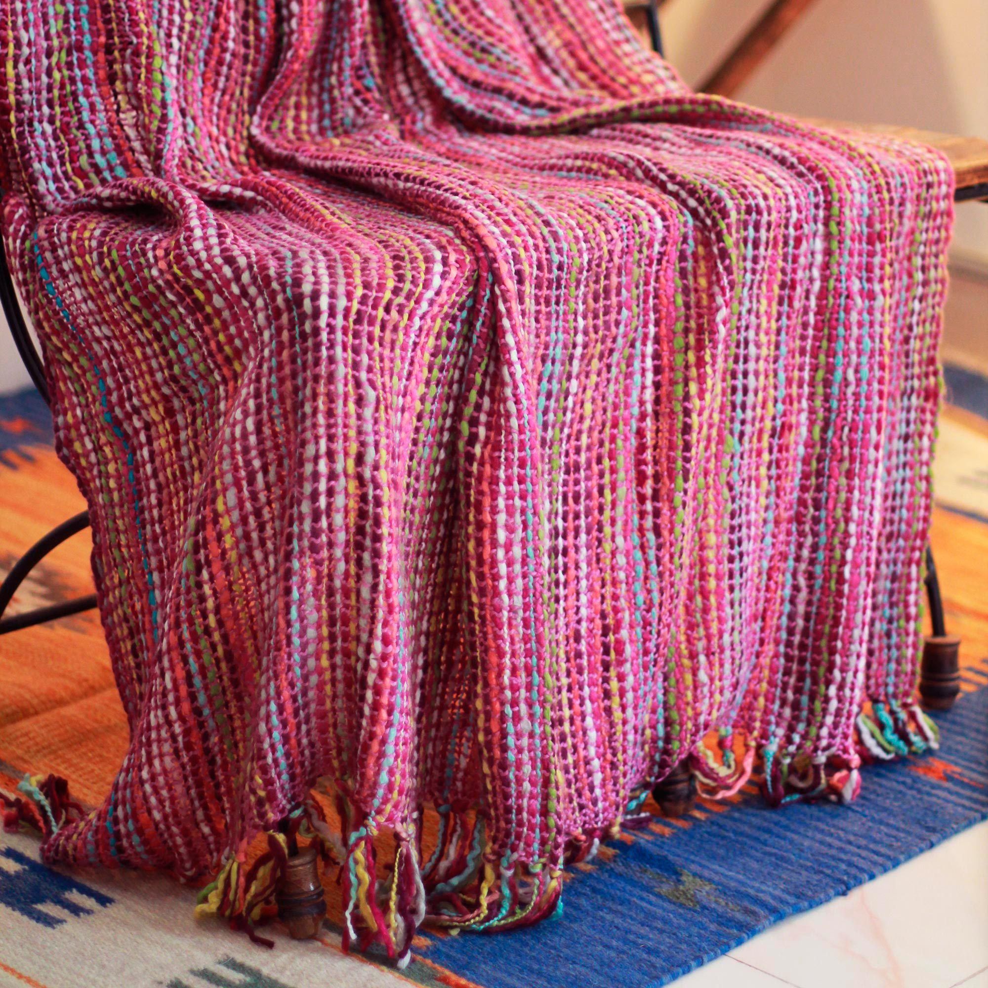 Premium Handwoven Rainbow Acrylic Throw Blanket