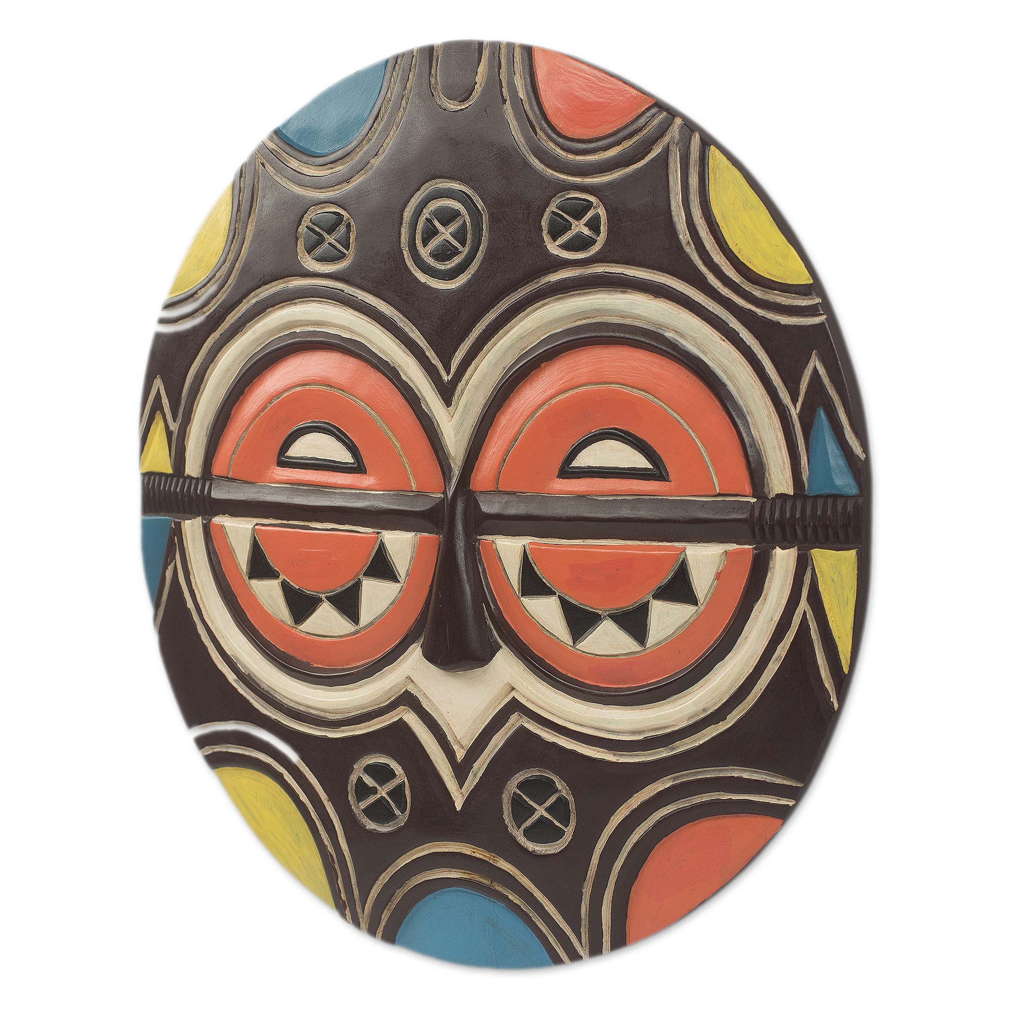 Premium Handcrafted Teke-Tsaye African Mask - Authentic Kidumu Society Wall Art