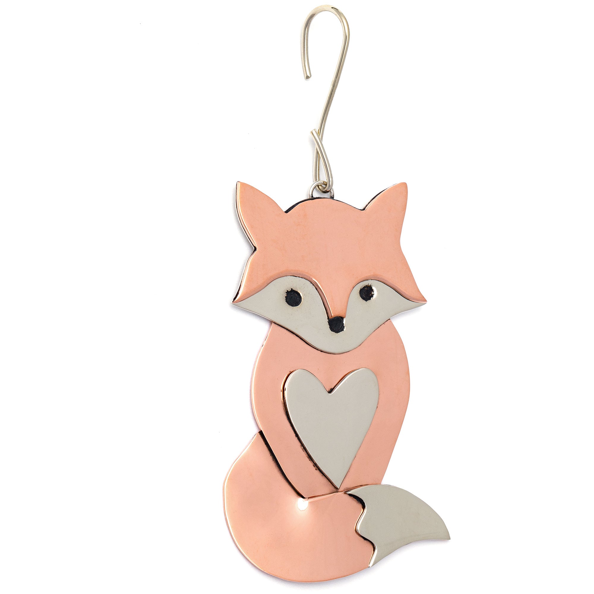Premium Handcrafted Fox Ornament - Mixed Metal Fair-Trade Decor