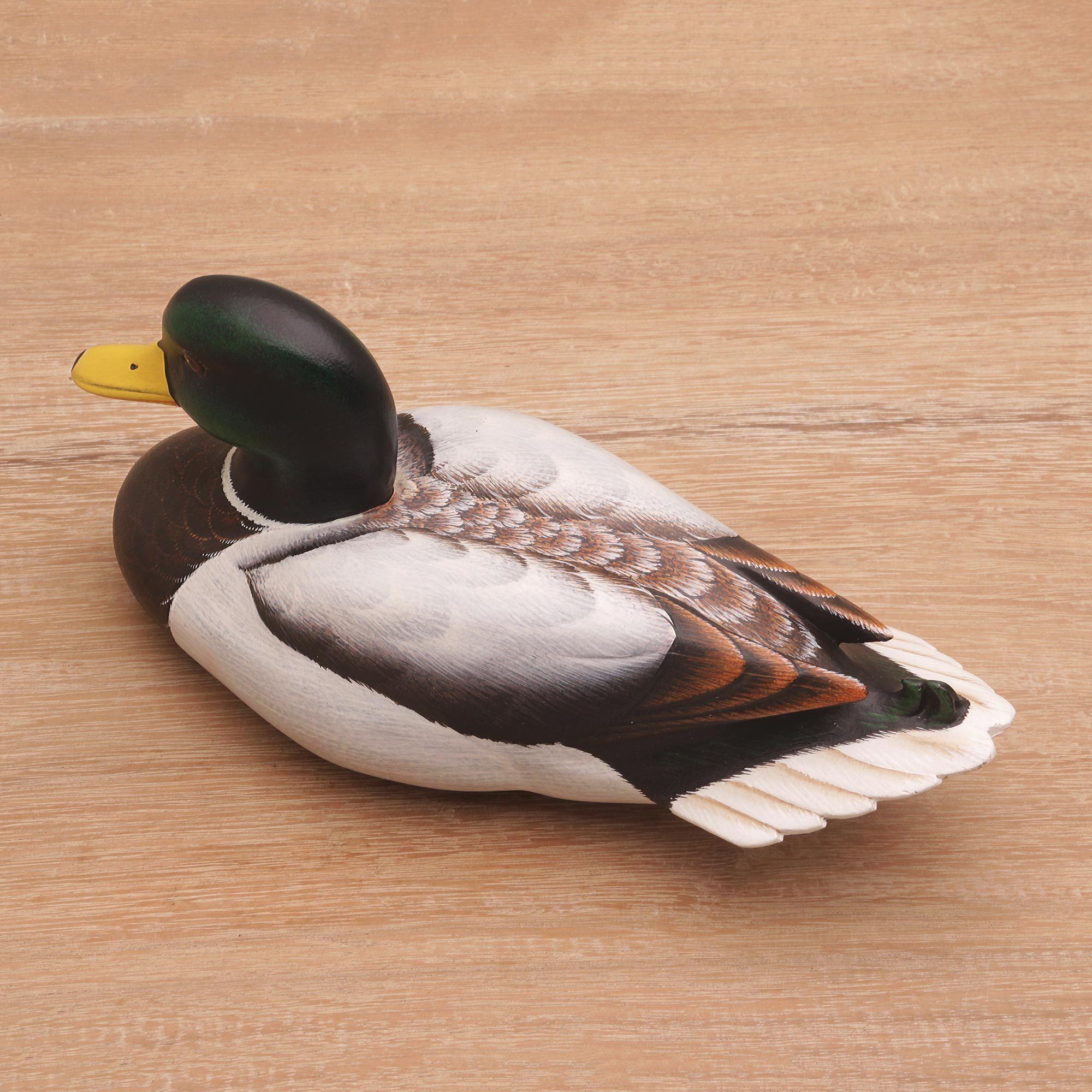 Premium Hand Carved Male Mallard Statuette - Ultimate Home Decor