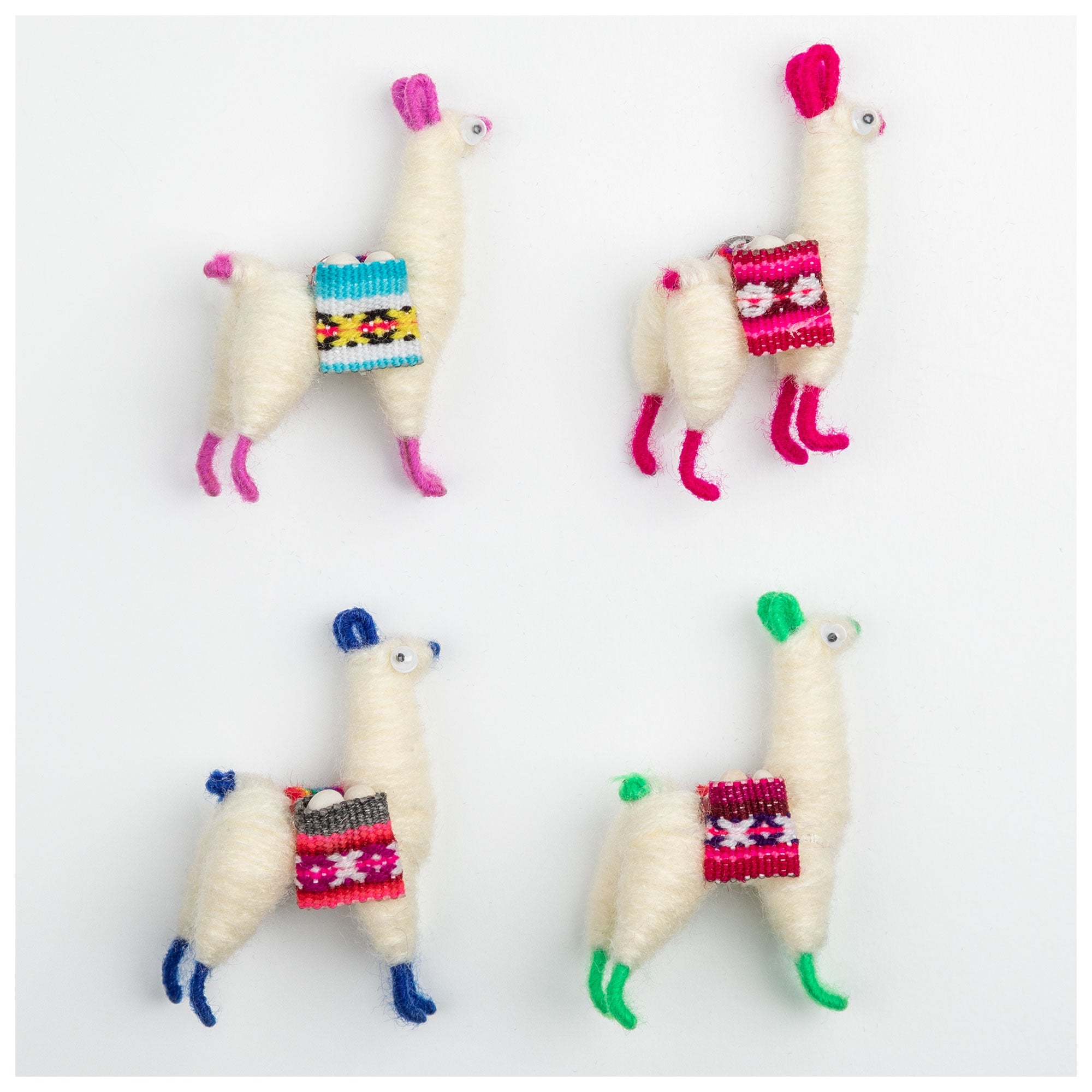 Premium Handmade Llama Magnets - Set of 4 | Fair Trade & Eco-Friendly