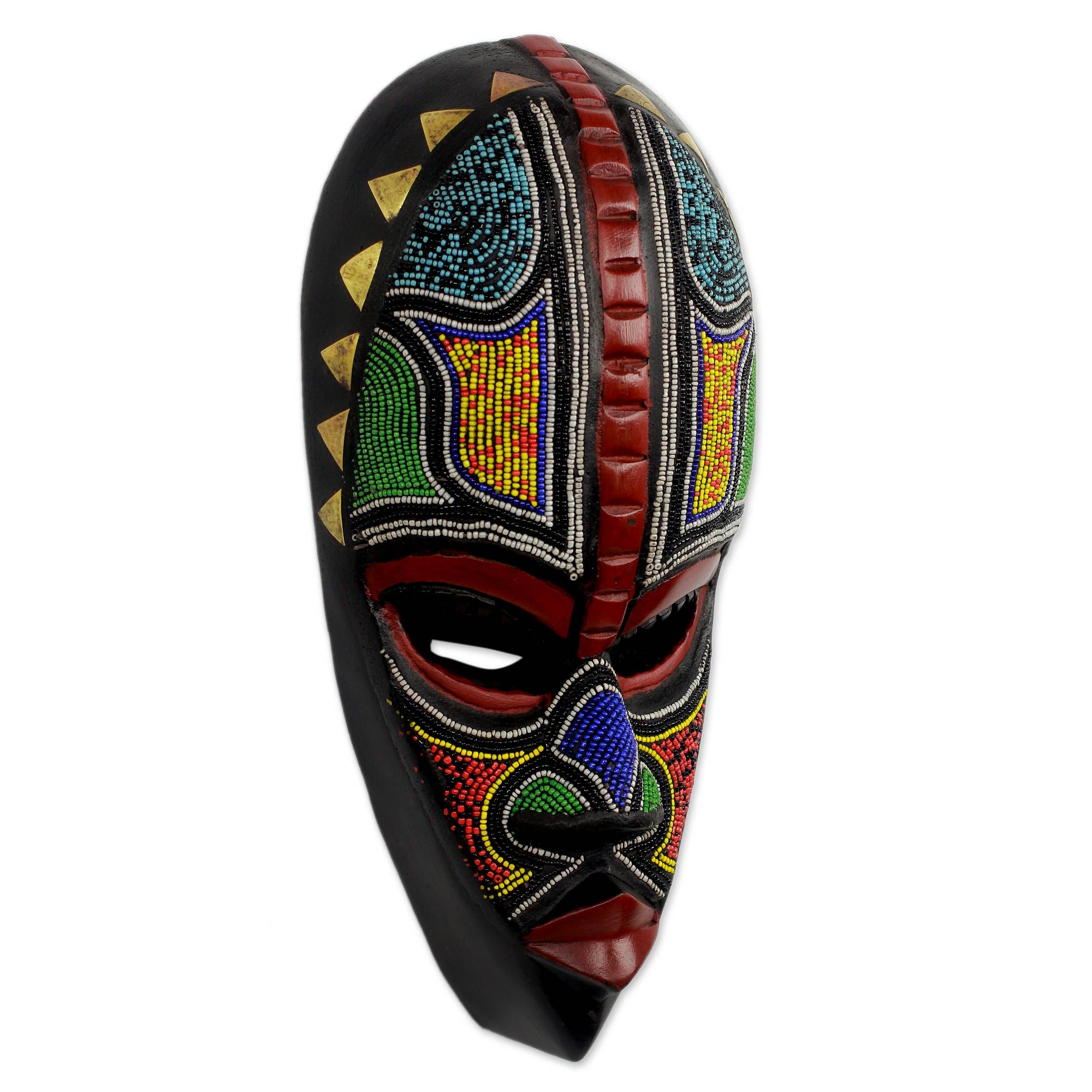 Premium Mayaka African Warrior Wall Mask - Handcrafted Artisan Decor