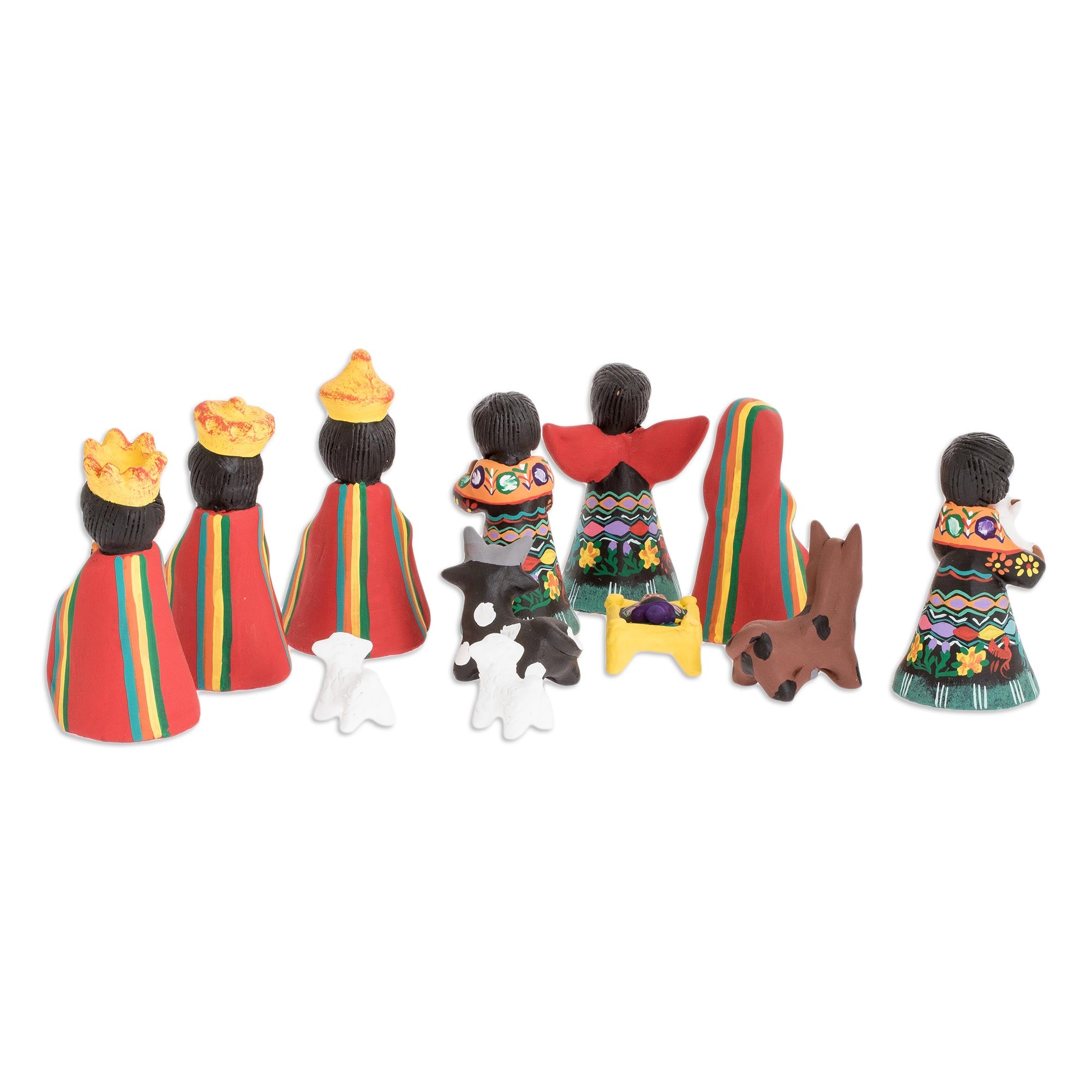 Premium Totonicapan Nativity Scene Handcrafted Ceramic Set (12 Pieces)