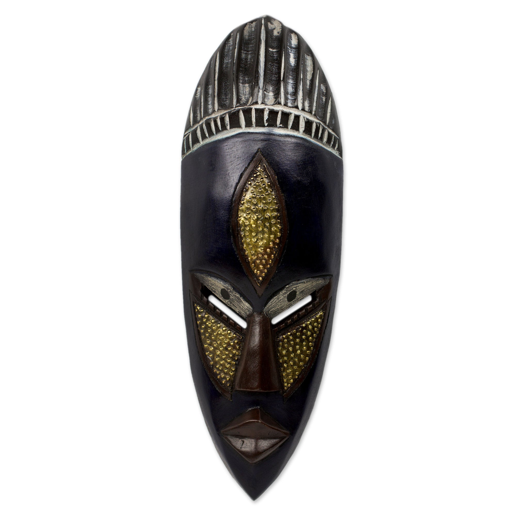 Premium Densu Priest African Wood Mask - Handcrafted Artisan Masterpiece