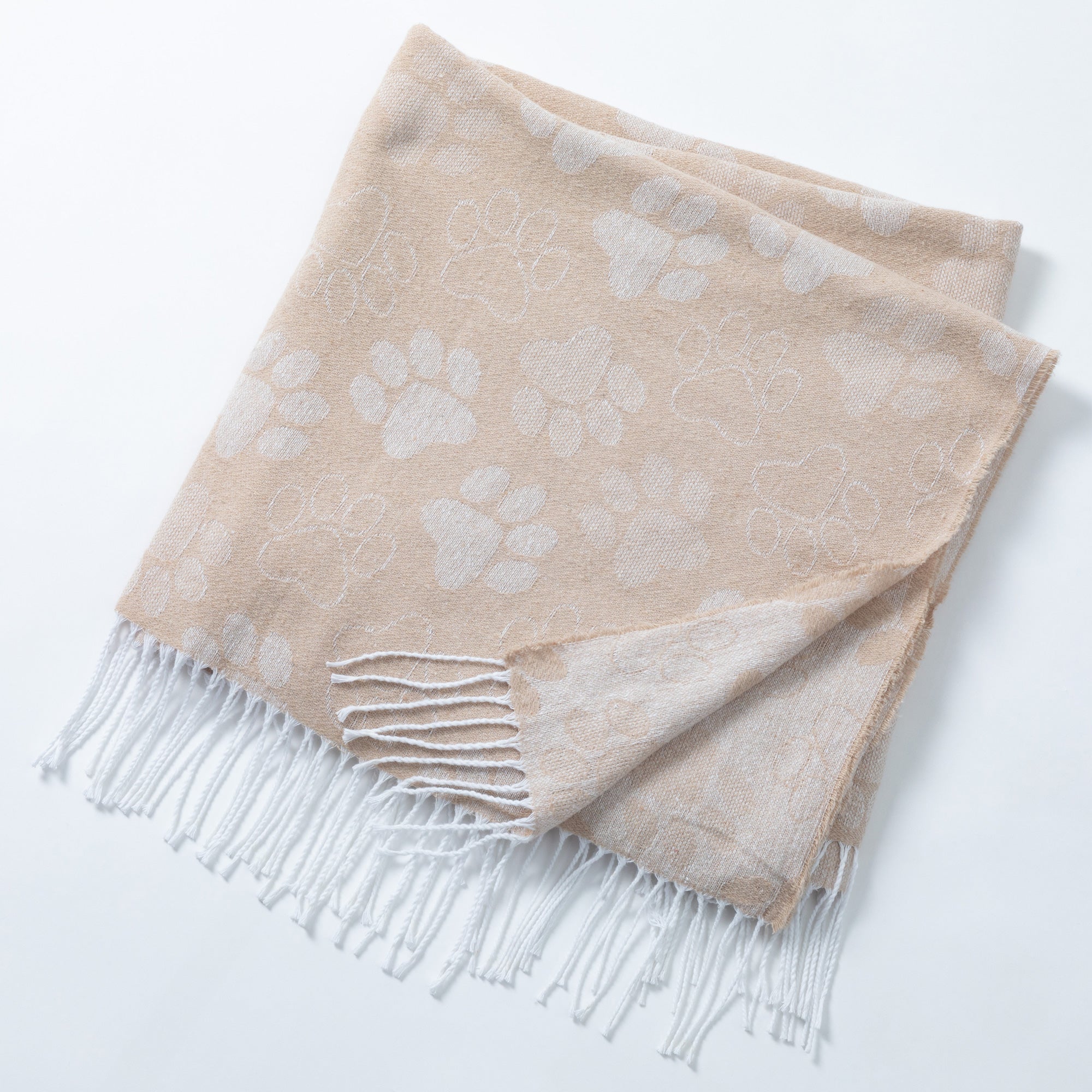 Premium Paw Print Cotton Blend Throw Blanket - Cozy & Stylish 70¡± x 56¡±