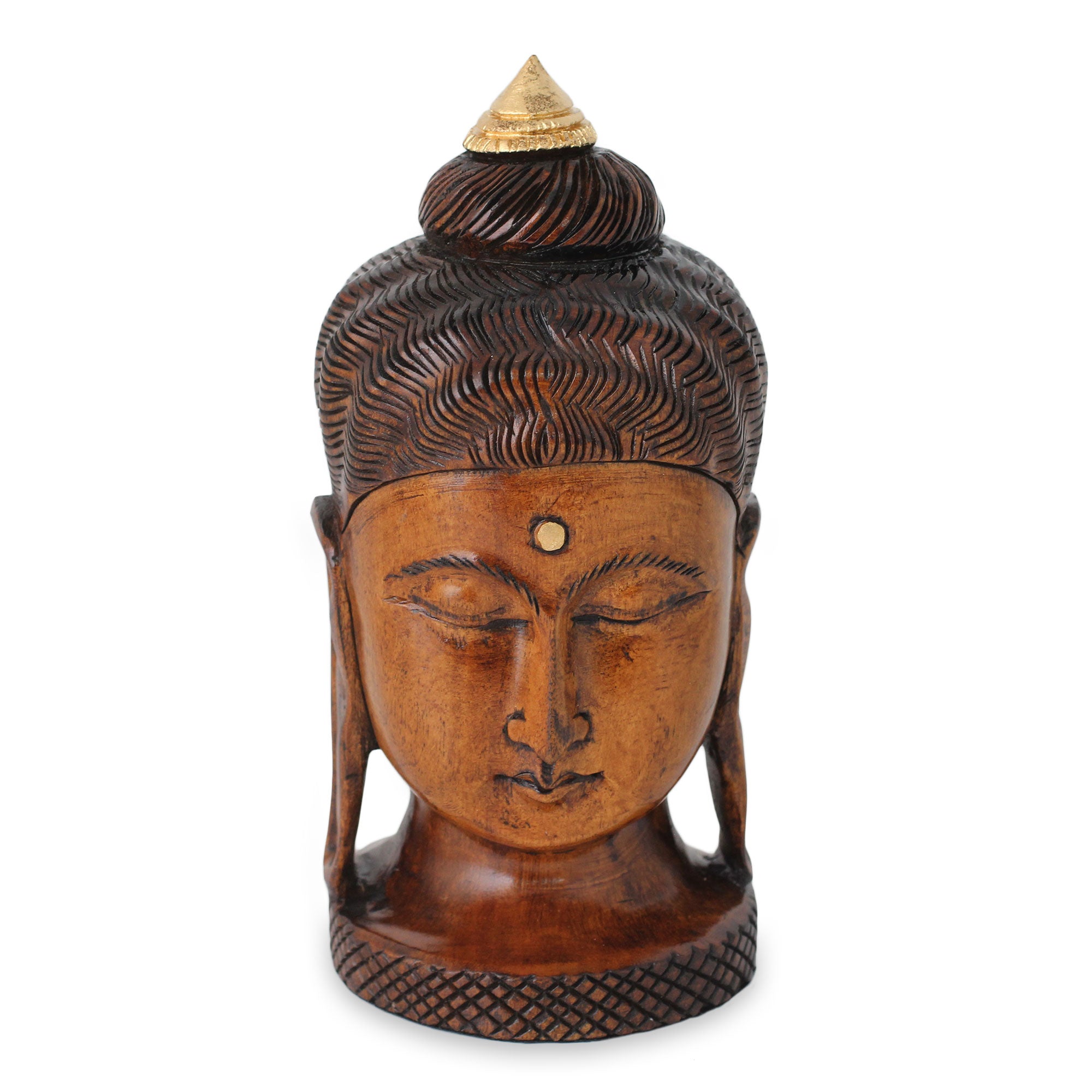 Premium Handcrafted Young Buddha Statue - Antiqued Kadam Wood Art Piece