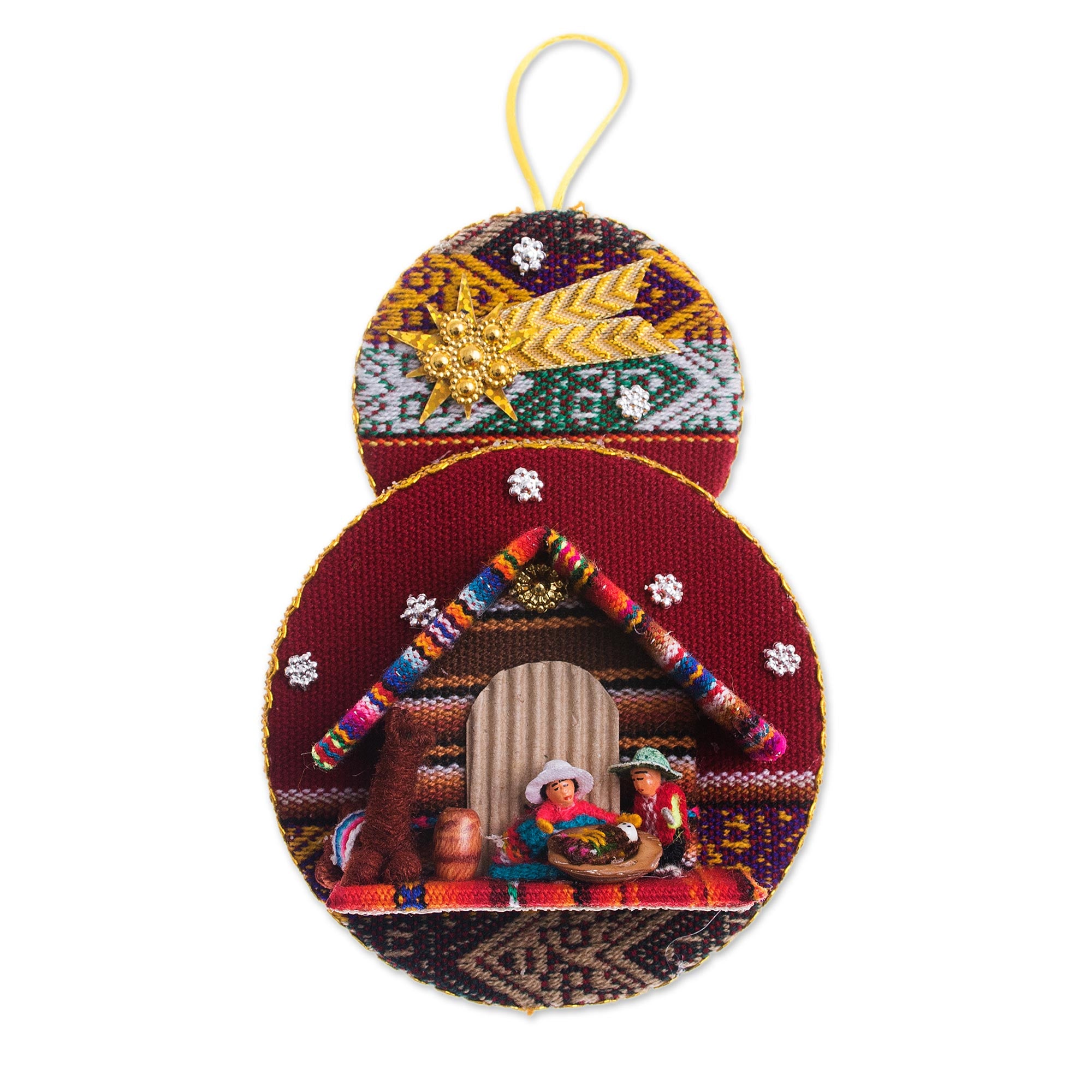 Premium Handmade Nativity Ornament - Andes-Inspired Christmas Decor from Peru