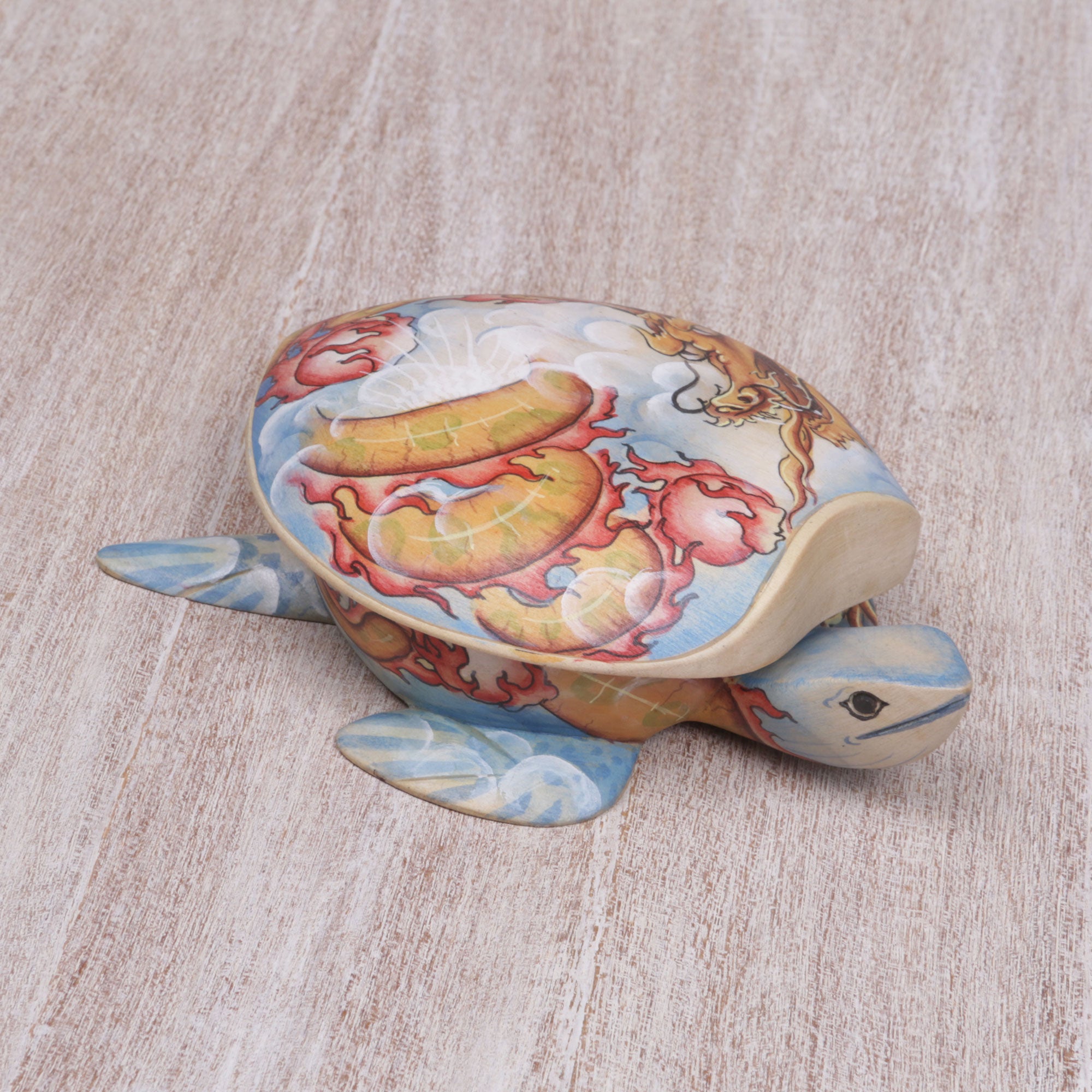 Premium Dragon-Hearted Turtle Jewelry Box - Handcrafted Wooden Treasure