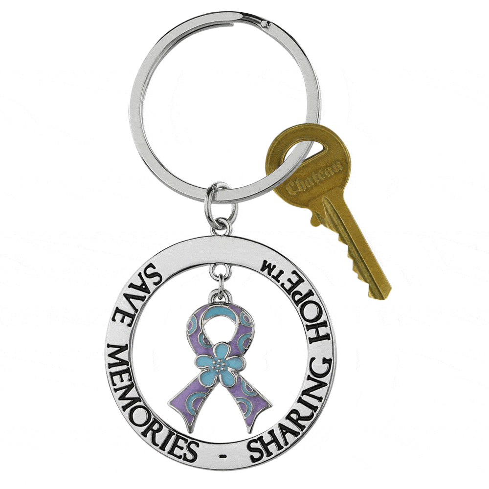 Premium Hope & Memories Keychain - Alzheimer's Awareness