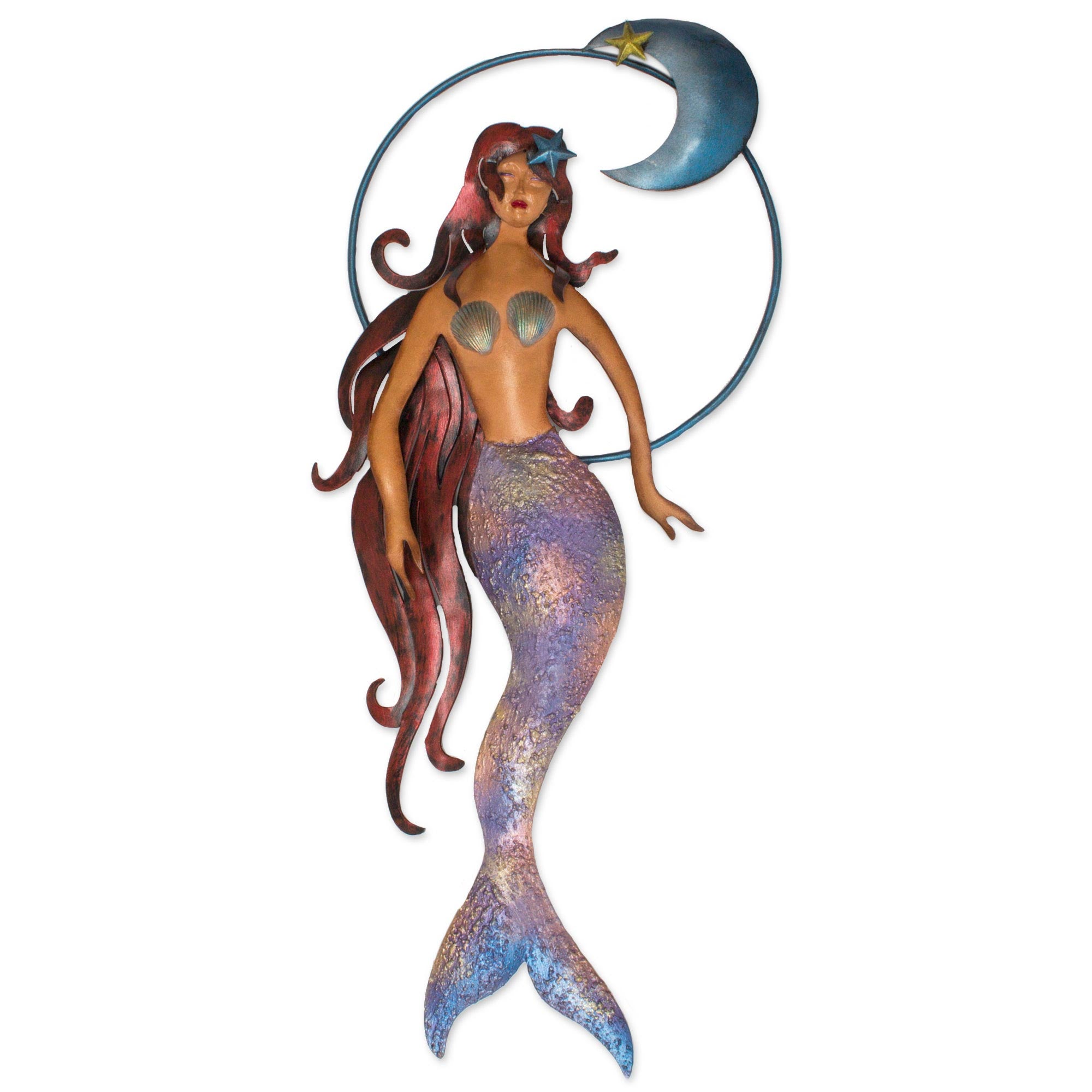 Premium Mexican Mermaid Wall Sculpture – Handcrafted Iron Art